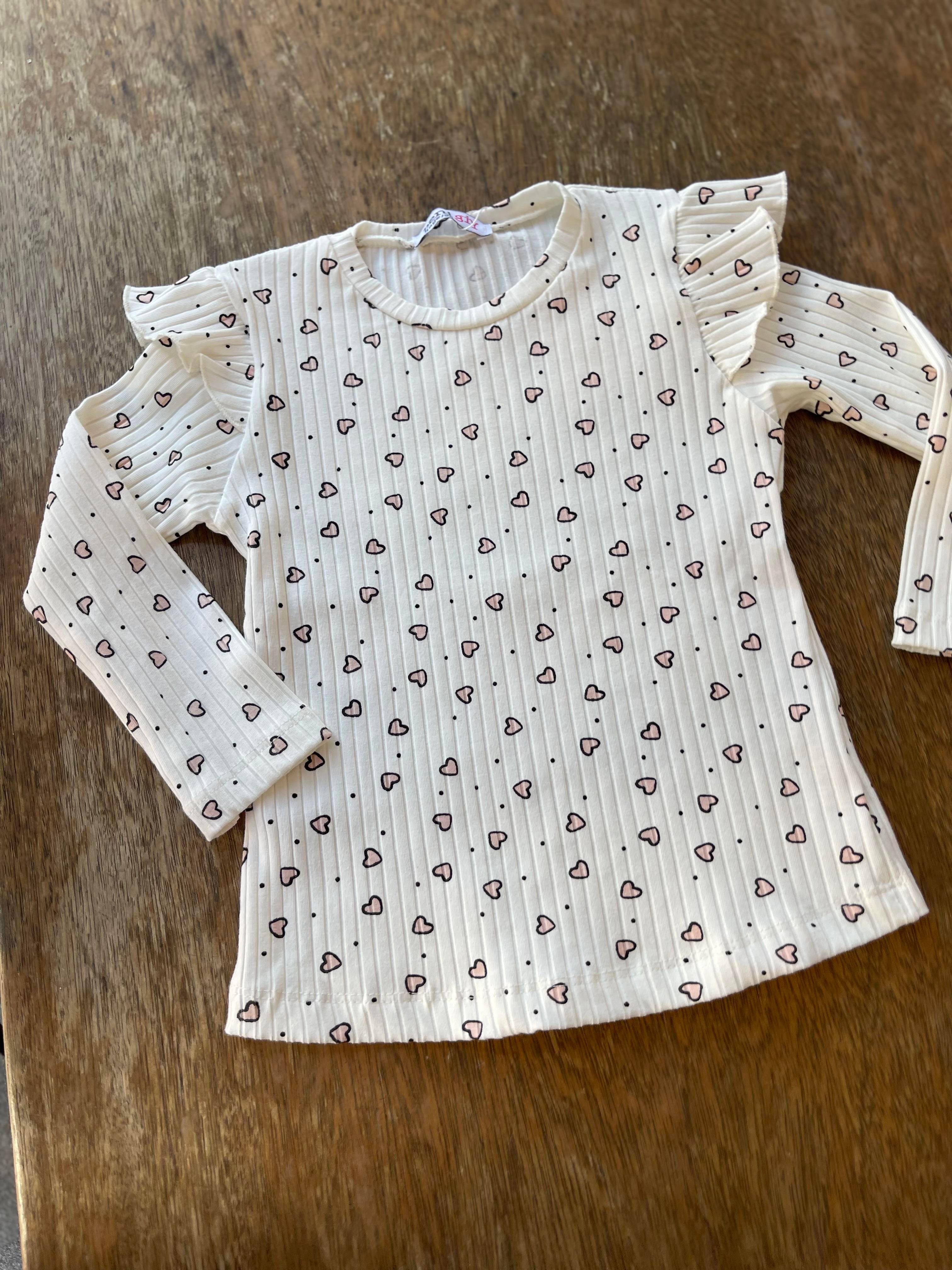 8652 Kids Kalpli Kız Bluz 3-7 yaş