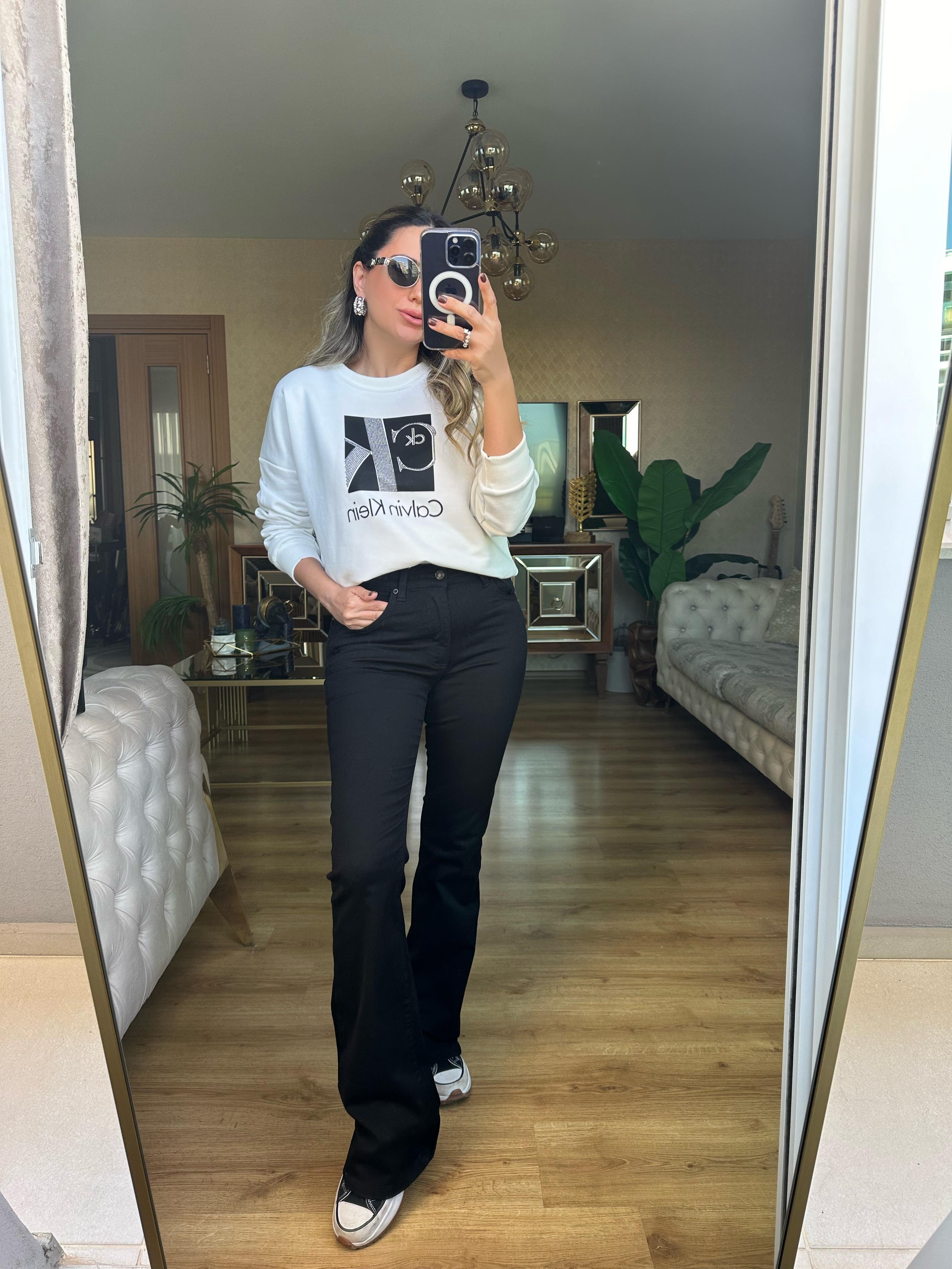 8661 Yüksek Bel İspanyol Paça Pantolon