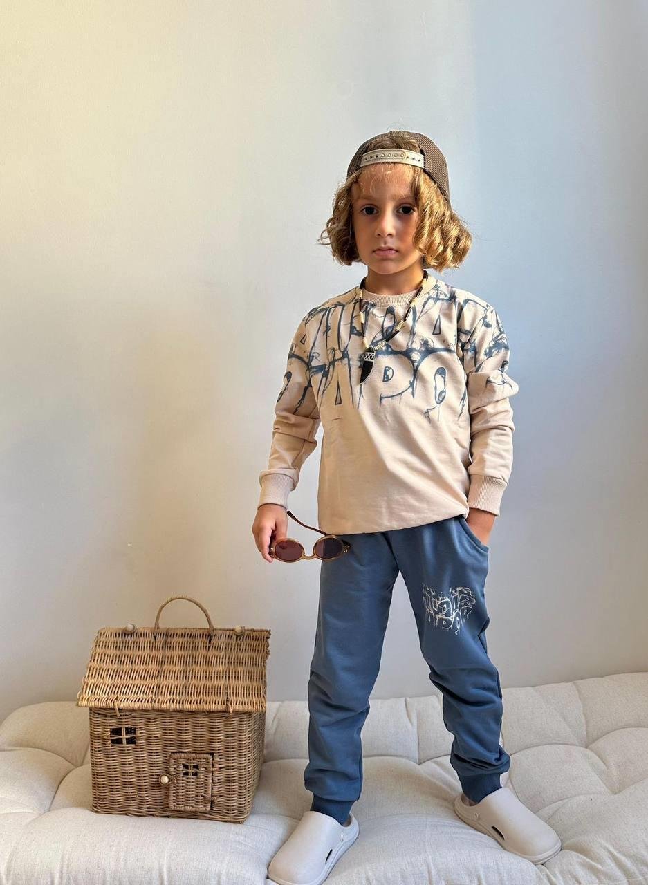 8664 Kids Yazı Baskılı Takım 5-6/13-14 yaş
