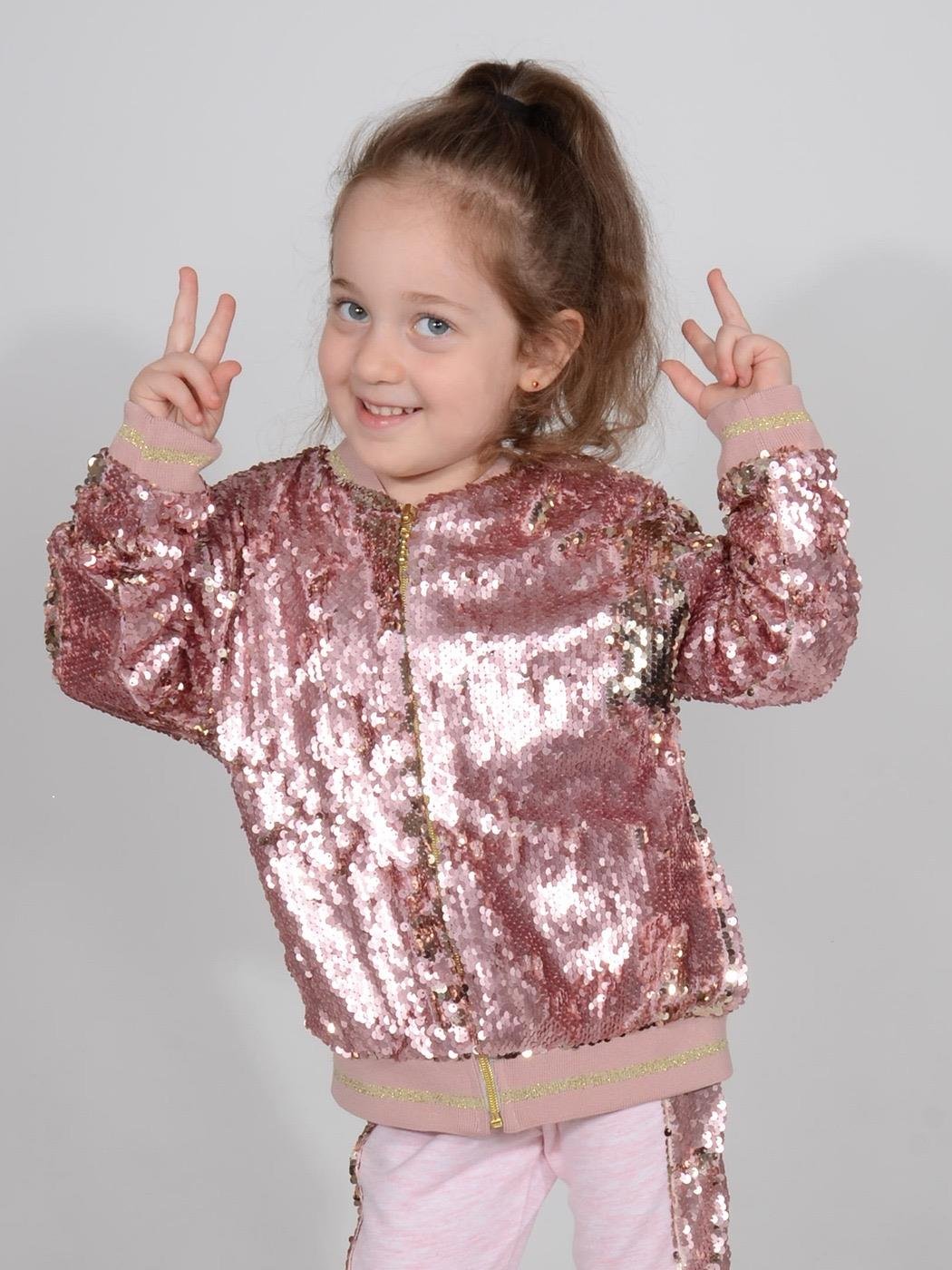 8719 Kids Payetli Ceket 6-14 yaş