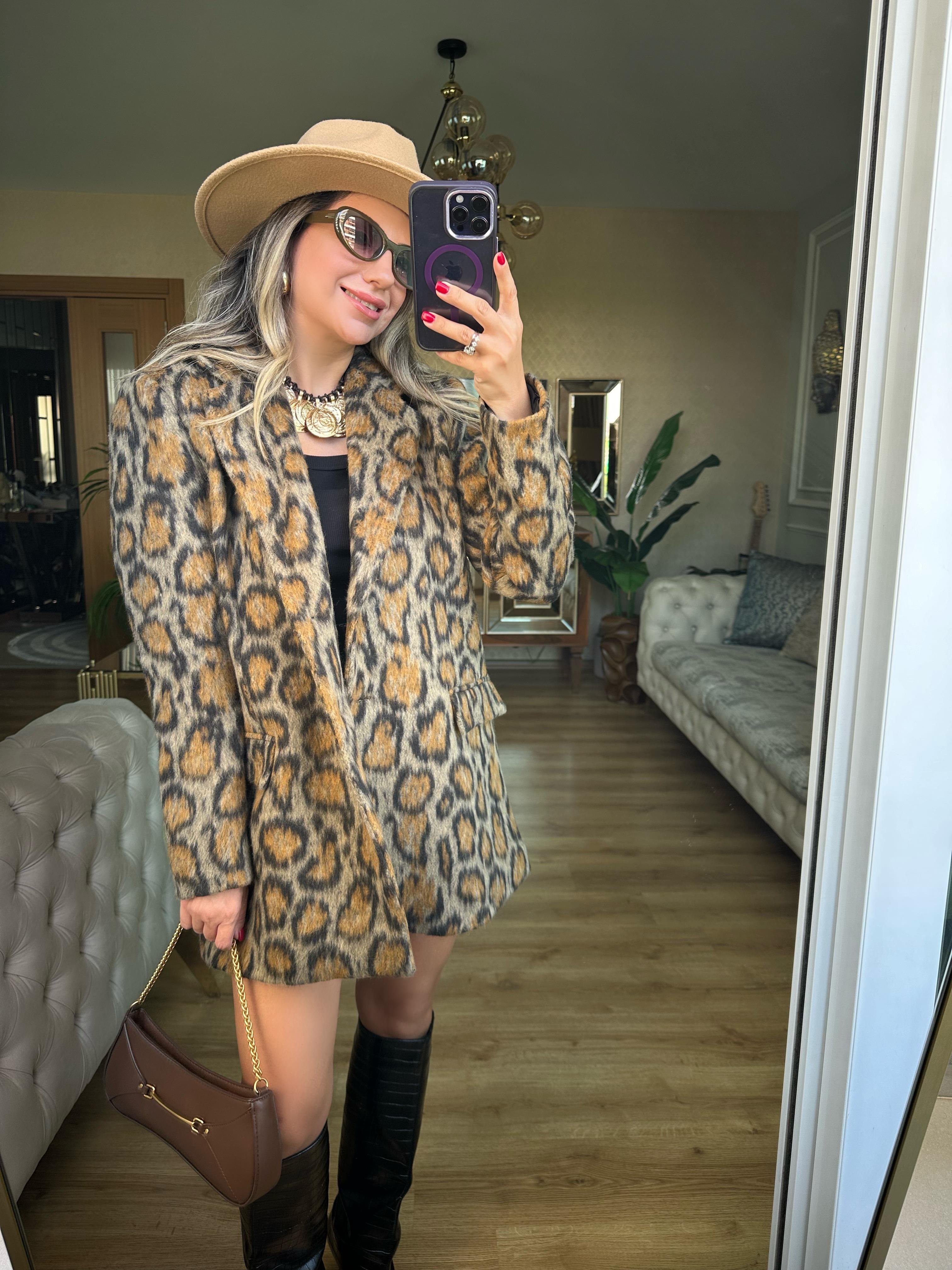 8721 Leopar Desen Kaban