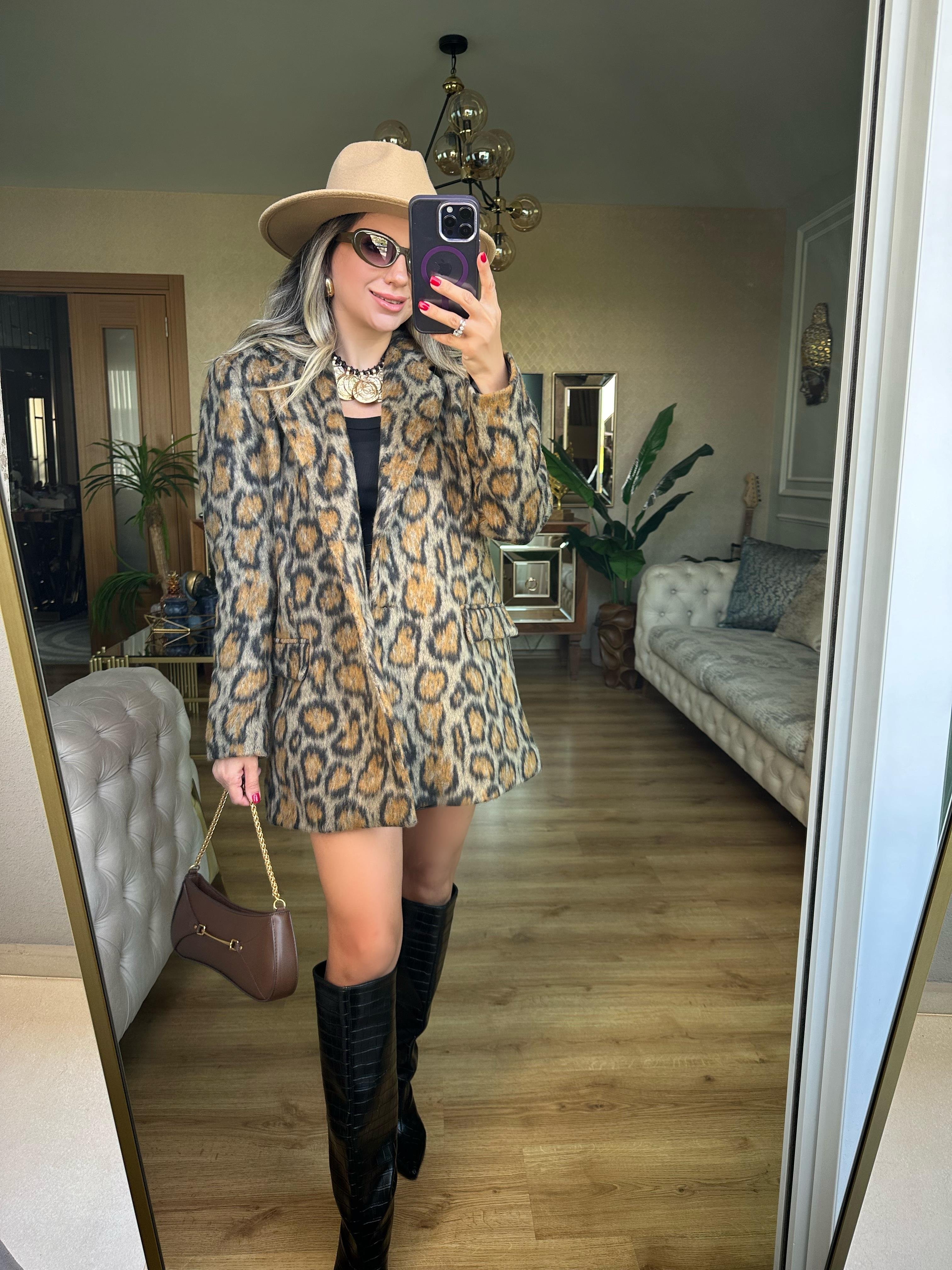 8721 Leopar Desen Kaban