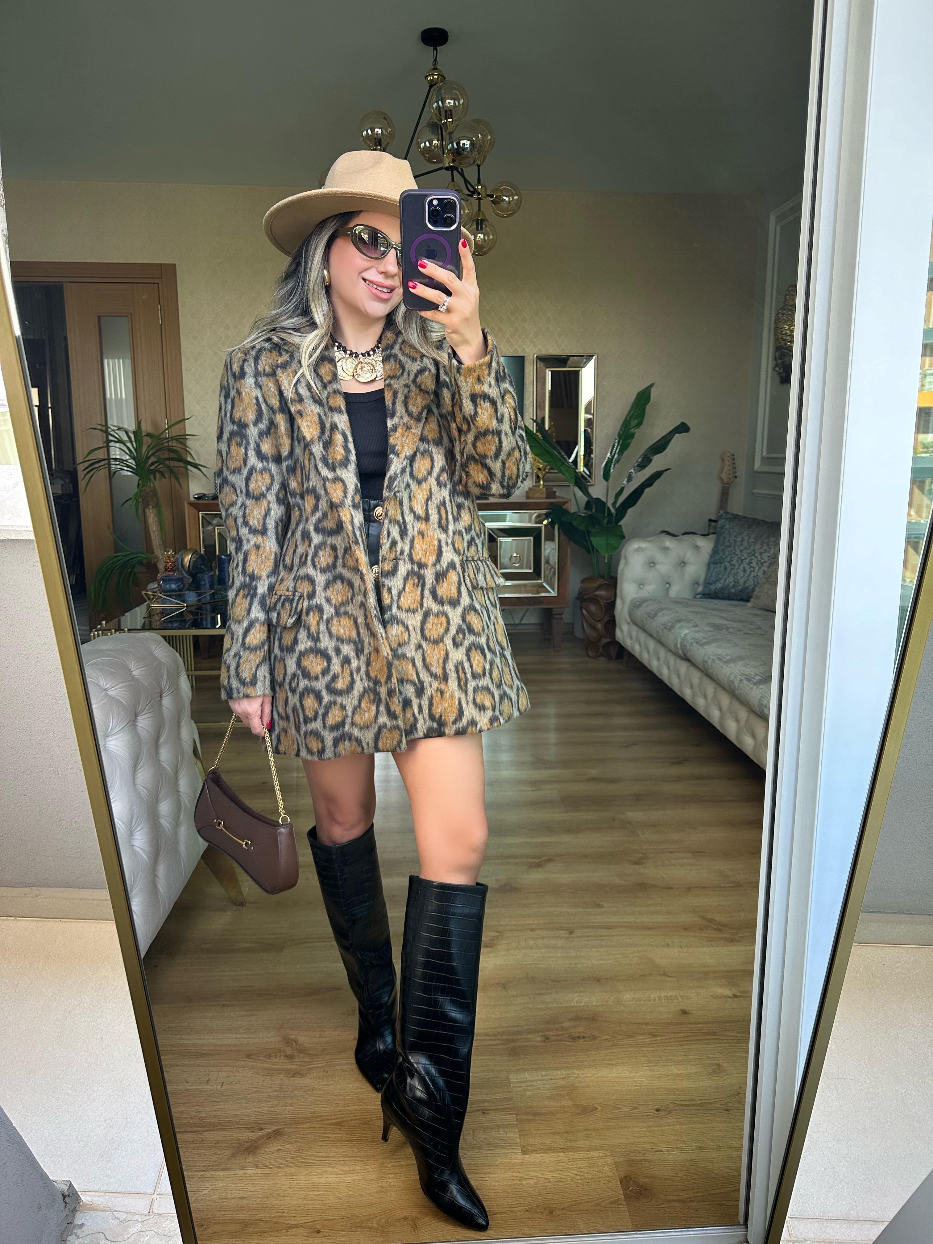 8721 Leopar Desen Kaban
