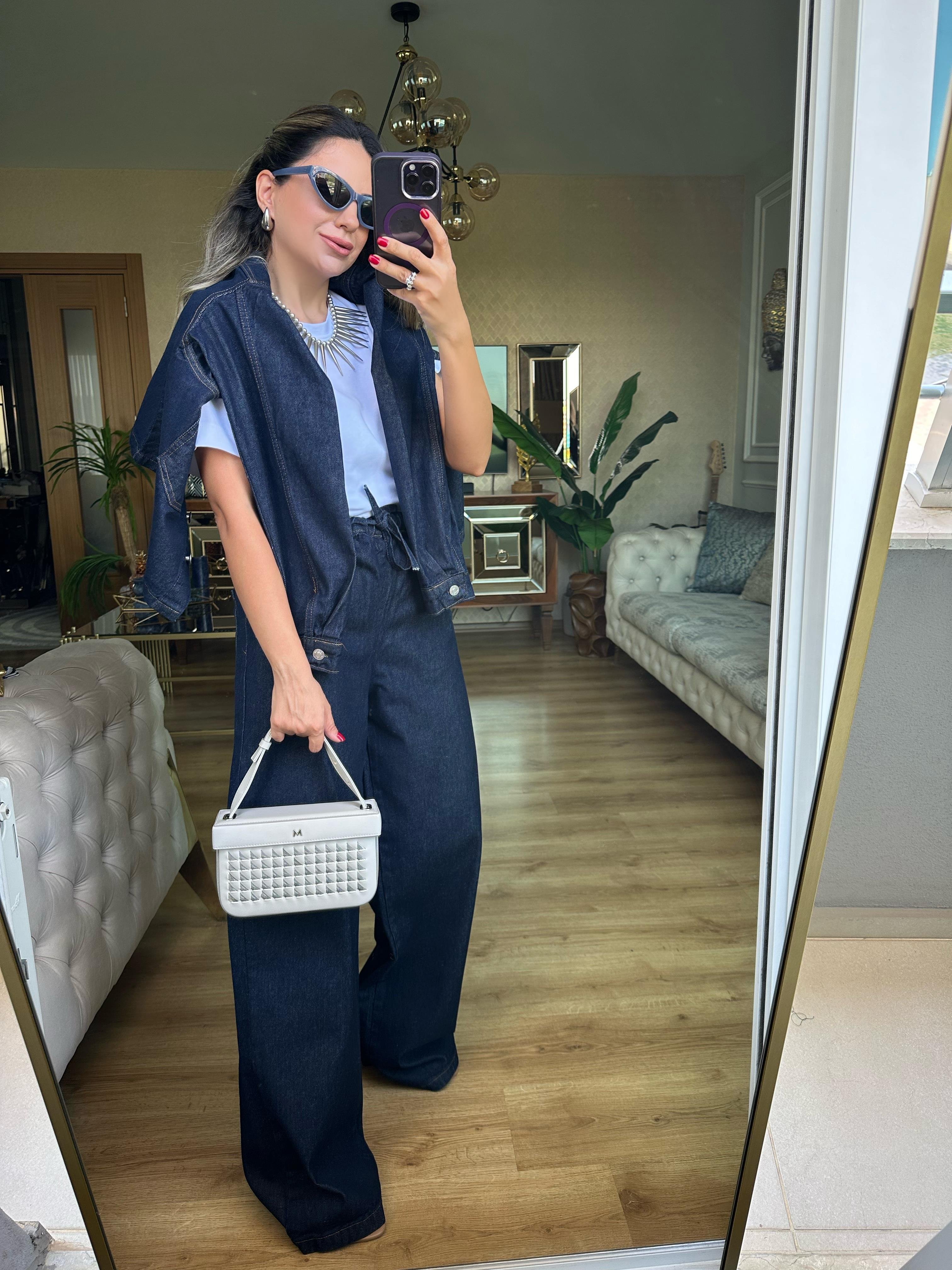 8724 Denim Pantolon Takım