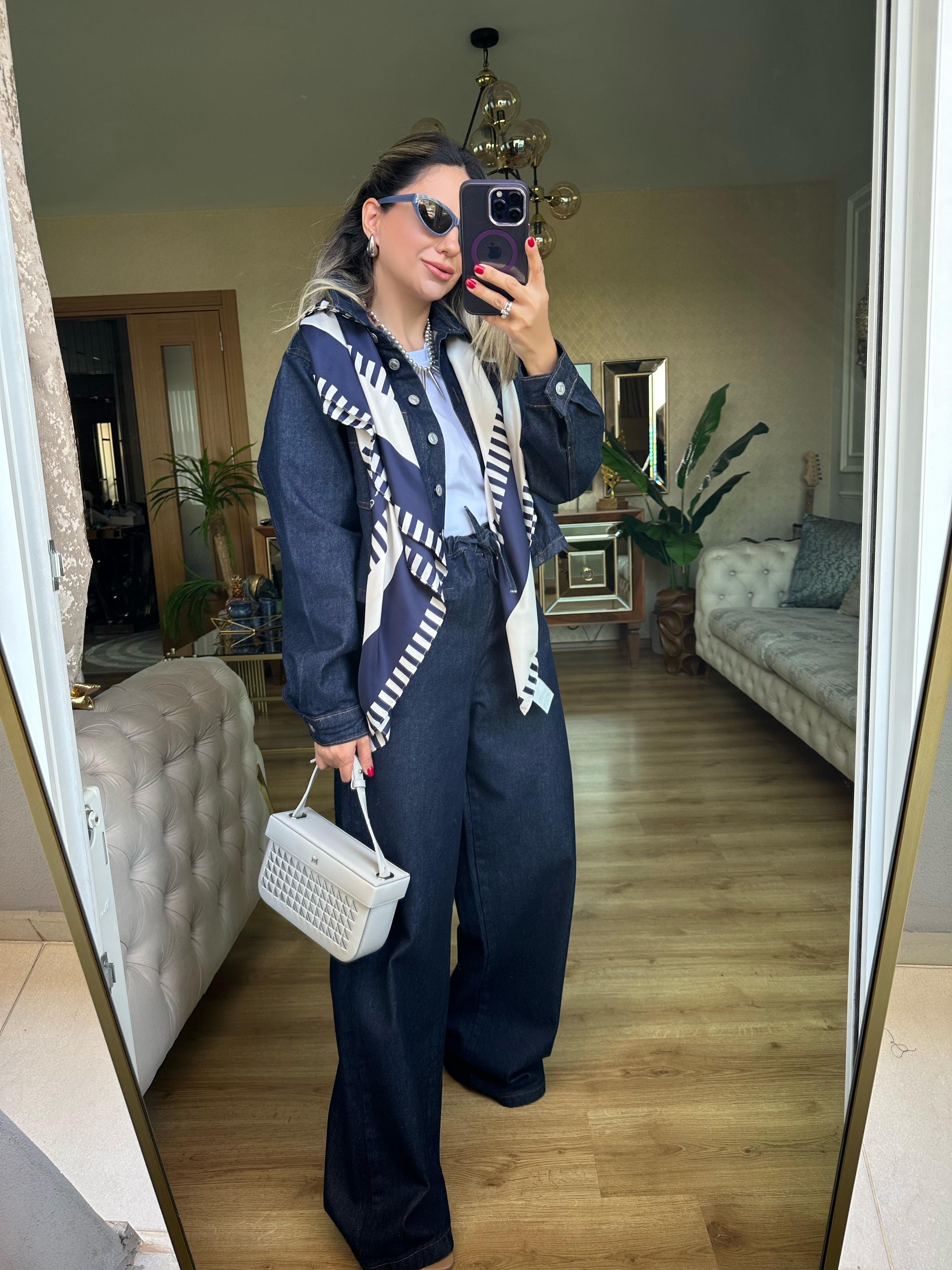 8724 Denim Pantolon Takım