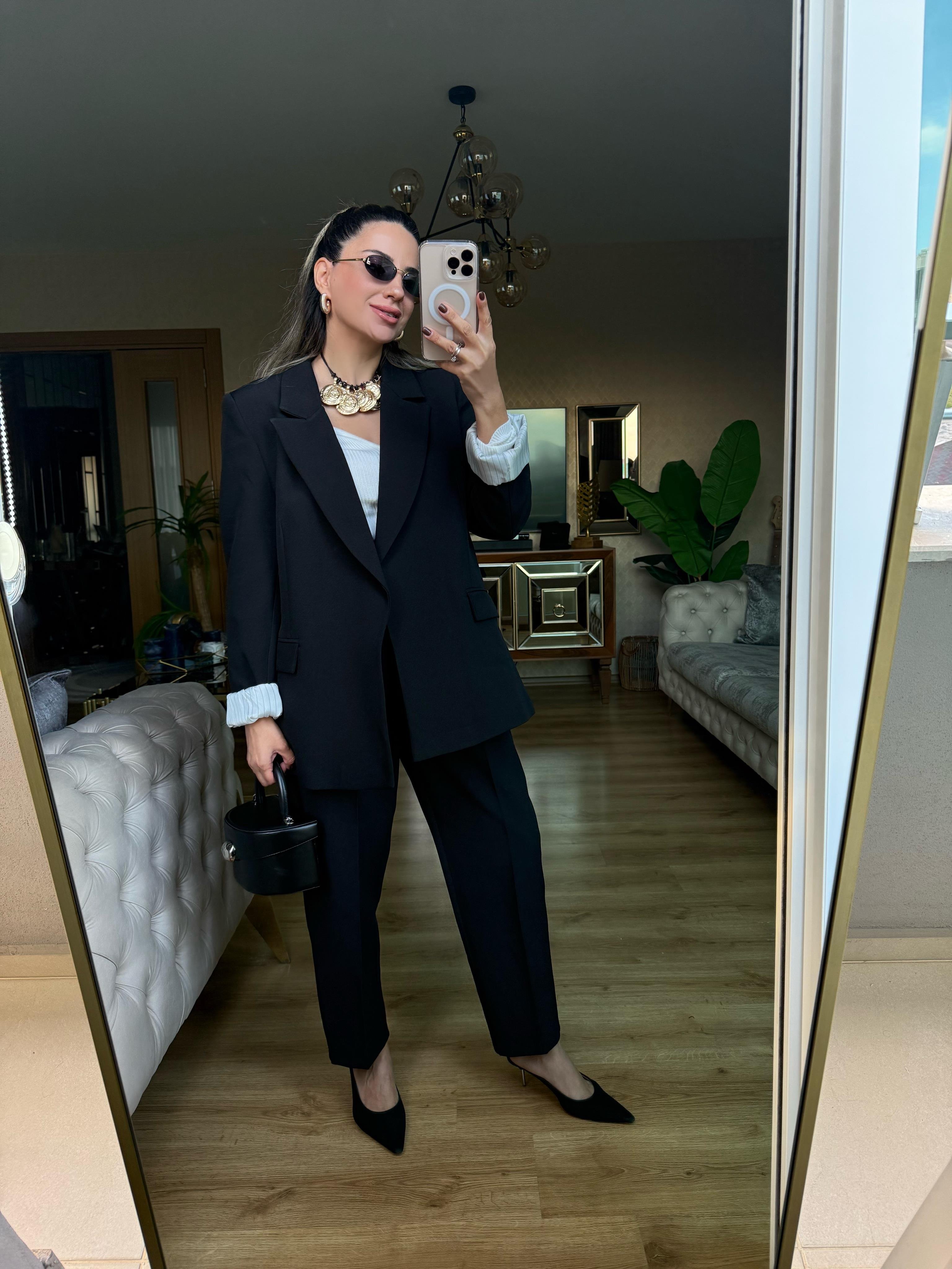 8771 Kolu Katlamalı Blazer Ceket