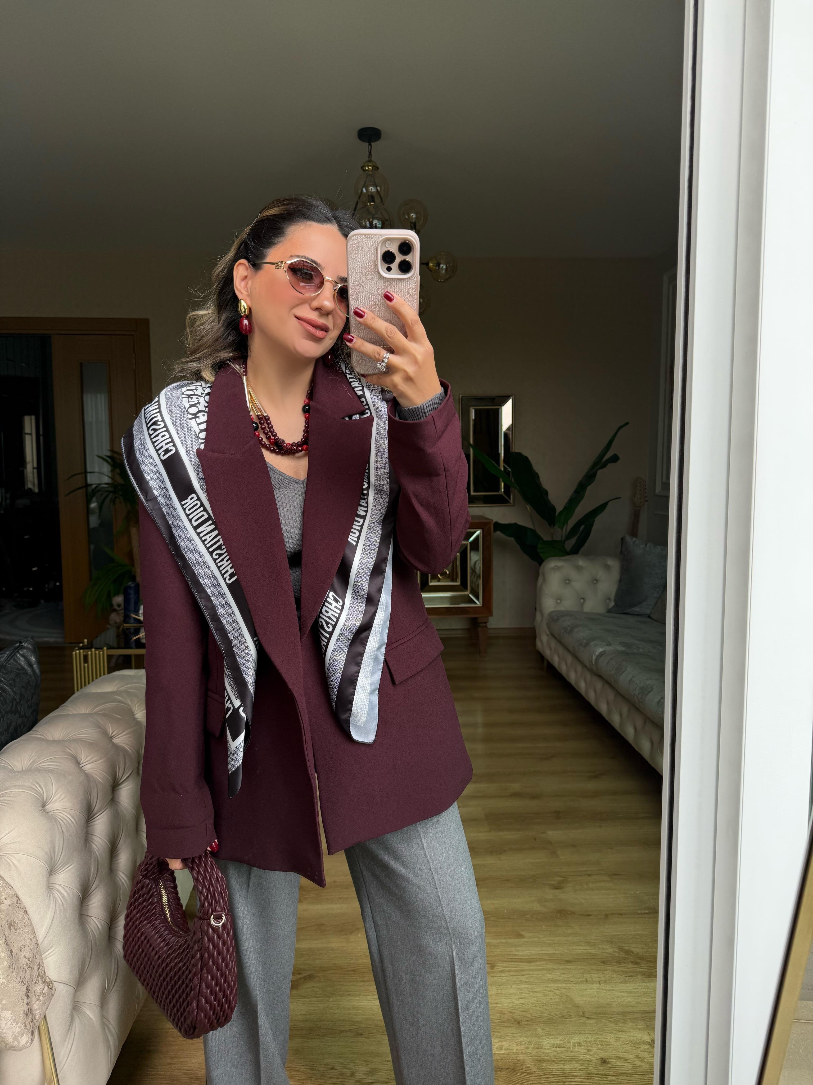 8771 Kolu Katlamalı Blazer Ceket