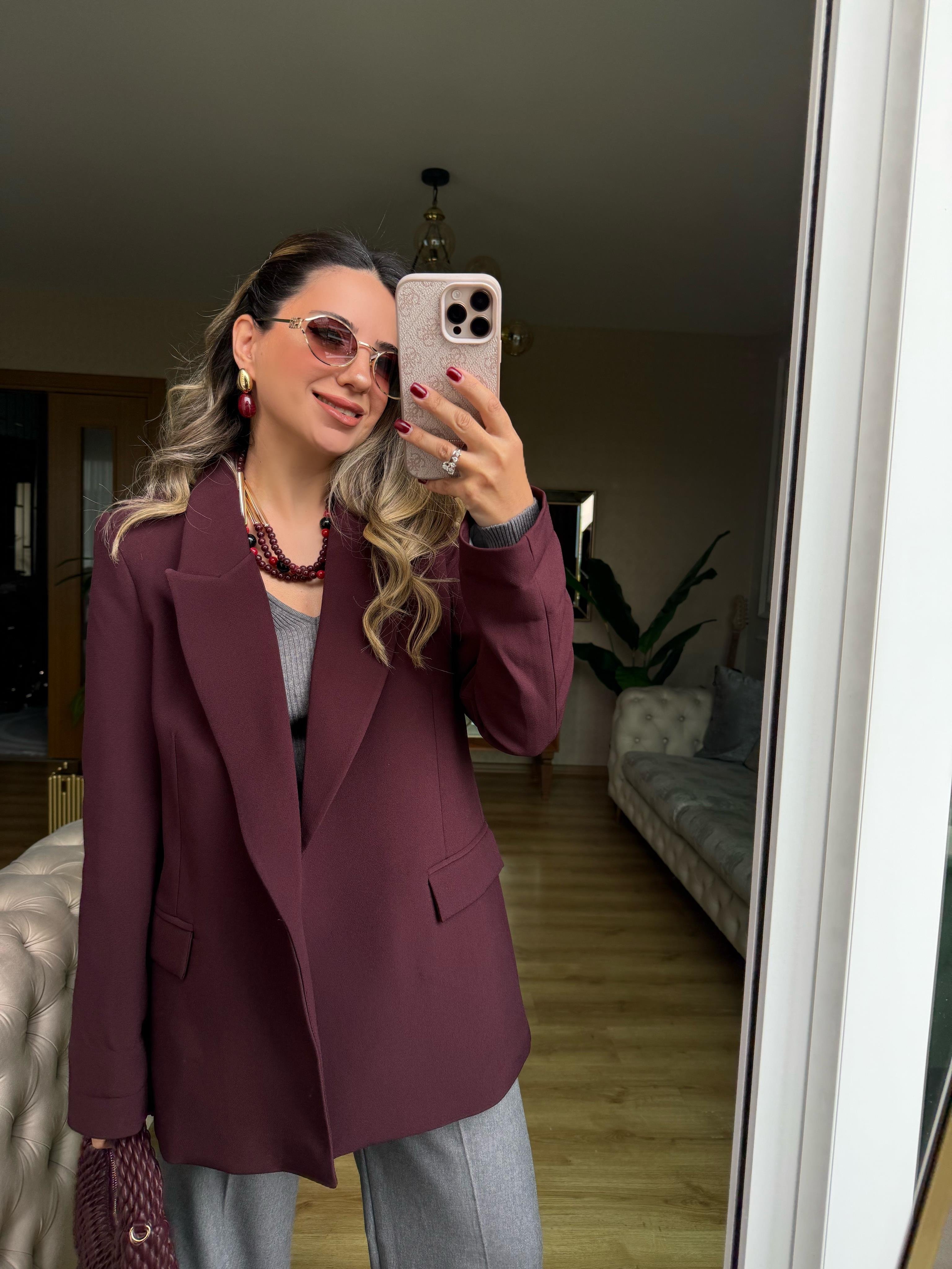 8771 Kolu Katlamalı Blazer Ceket
