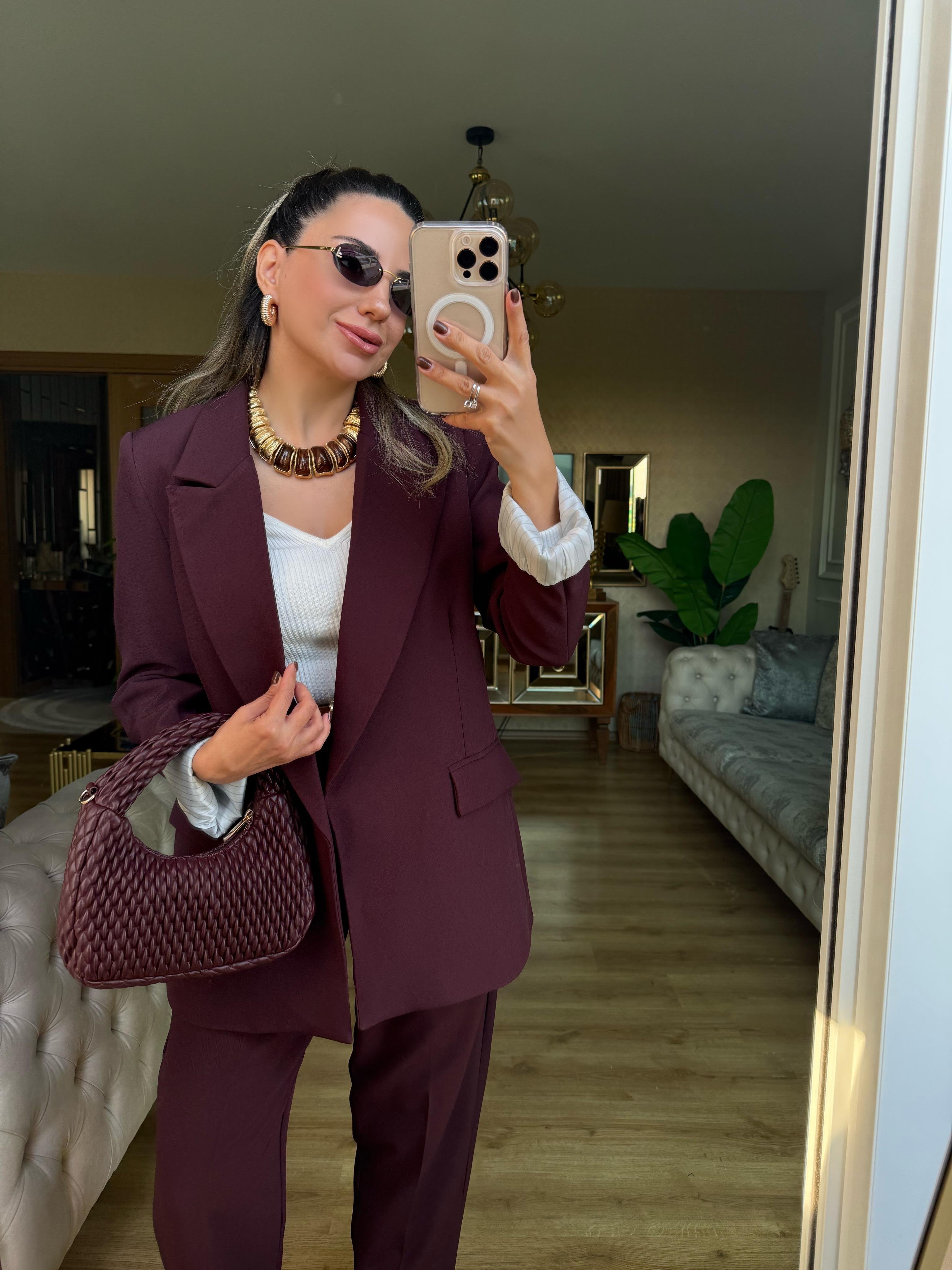8771 Kolu Katlamalı Blazer Ceket