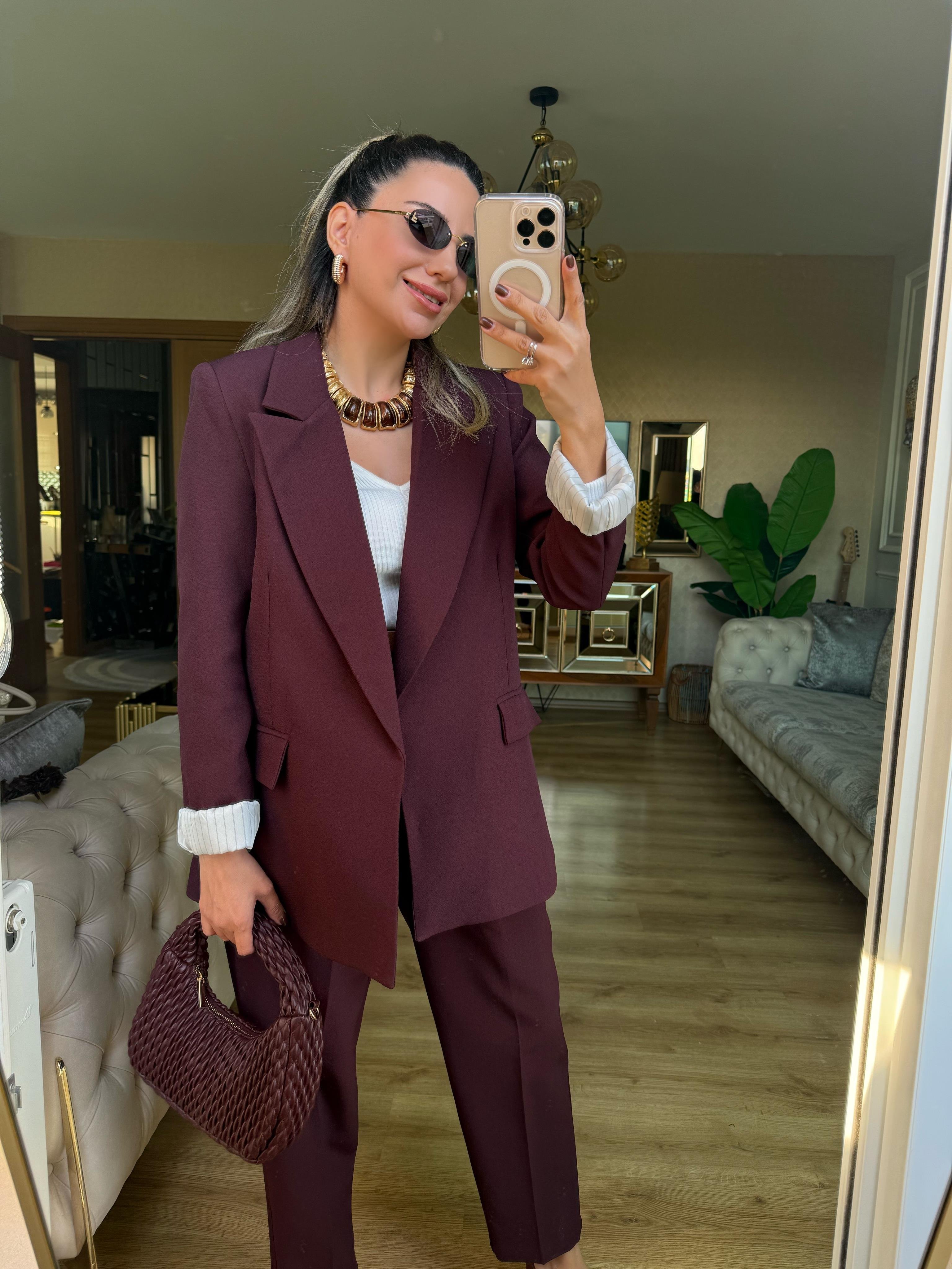 8771 Kolu Katlamalı Blazer Ceket