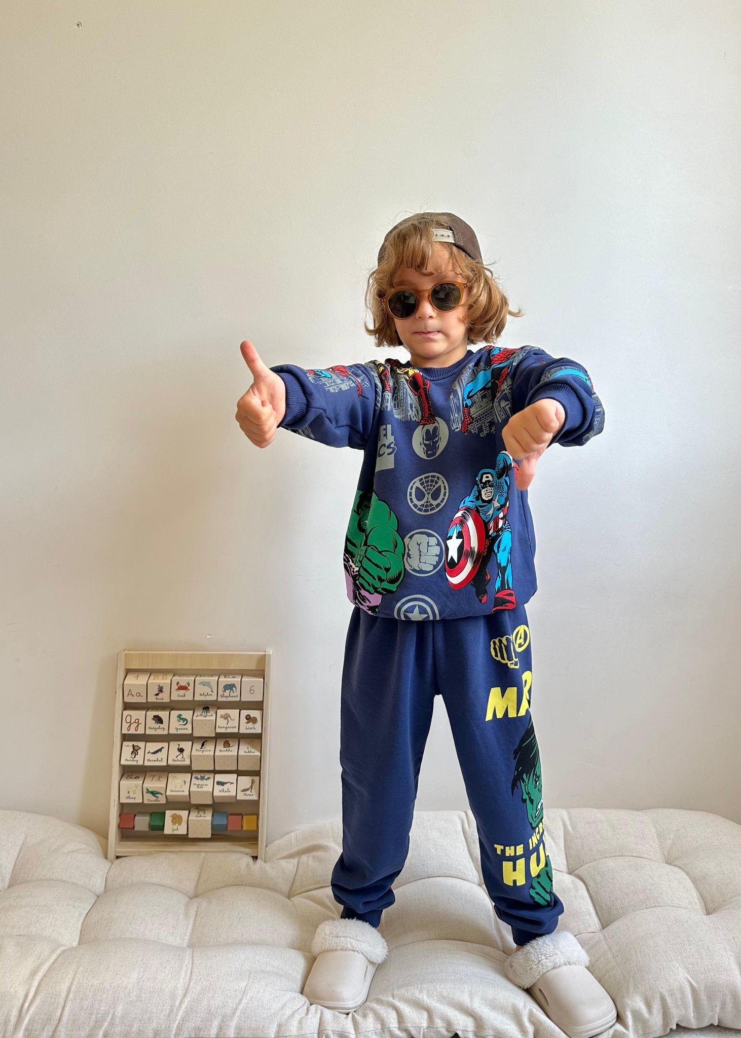 8800 Kids Marvel Baskılı Takım 3-4/9-10 Yaş