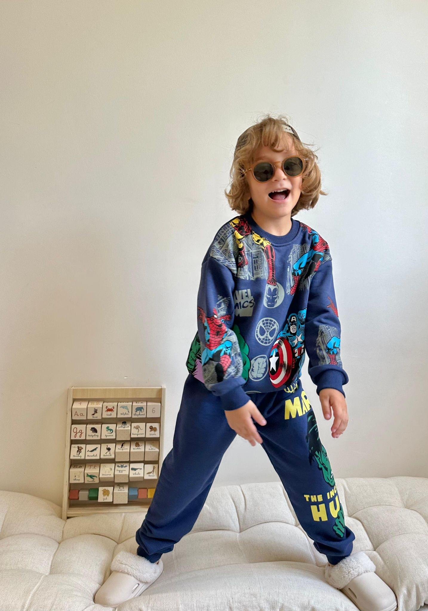 8800 Kids Marvel Baskılı Takım 3-4/9-10 Yaş