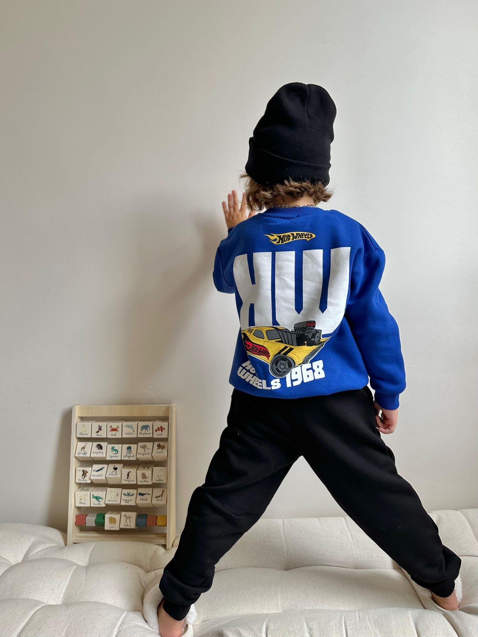 8801 Kids Hot Wheels Baskılı Takım 3-4/9-10 Yaş