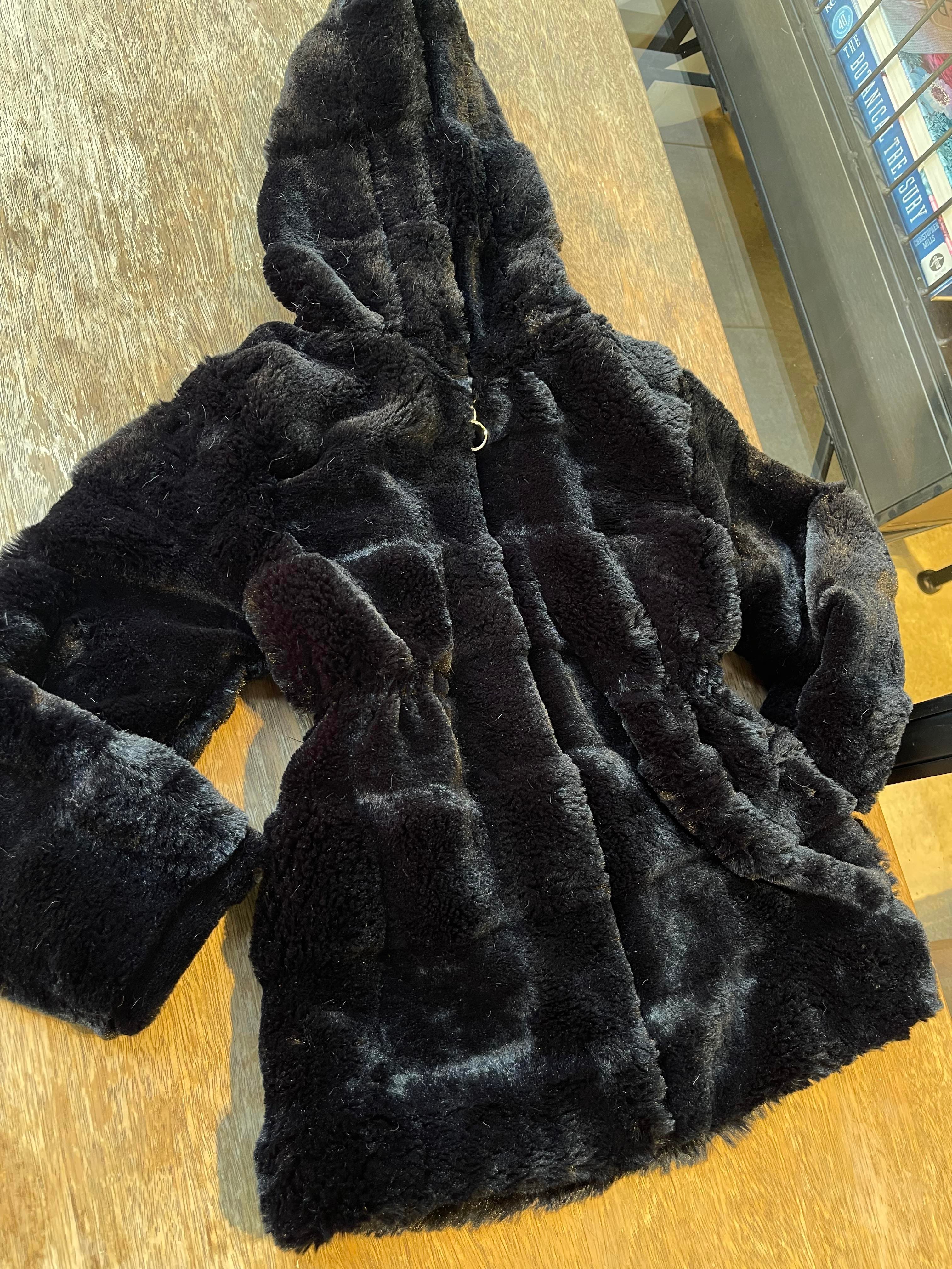 8825 Kids Kapşonlu Peluş Mont 6-7/14-15 Yaş
