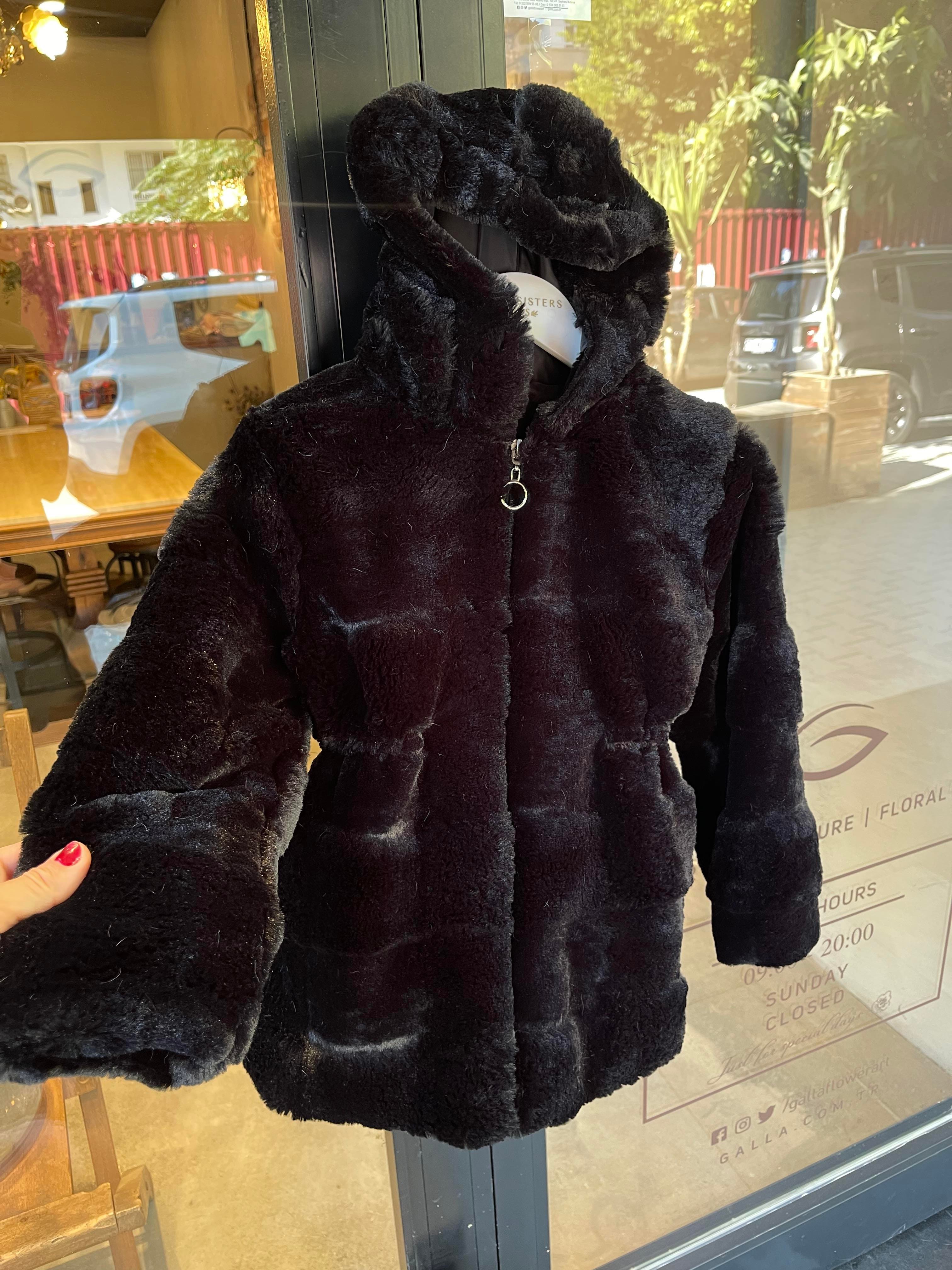 8825 Kids Kapşonlu Peluş Mont 6-7/14-15 Yaş