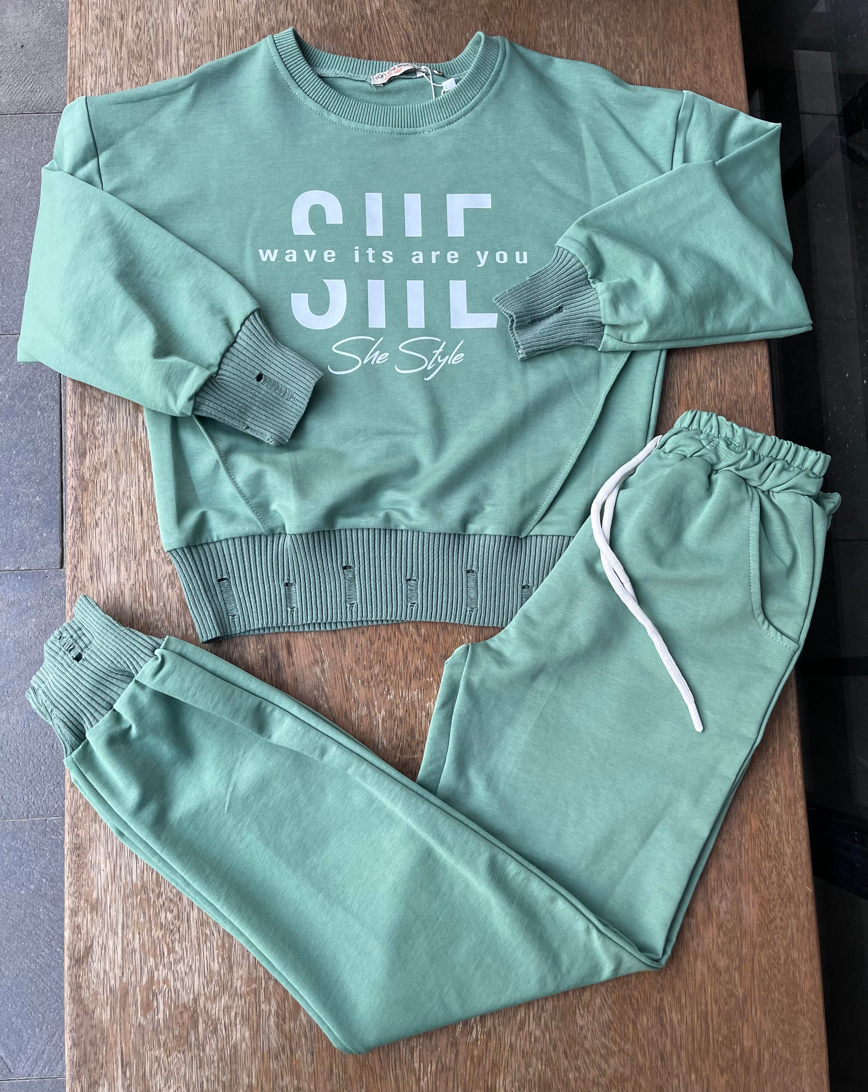 8853 Kids She Style Baskılı Takım 10-11/13-14 Yaş