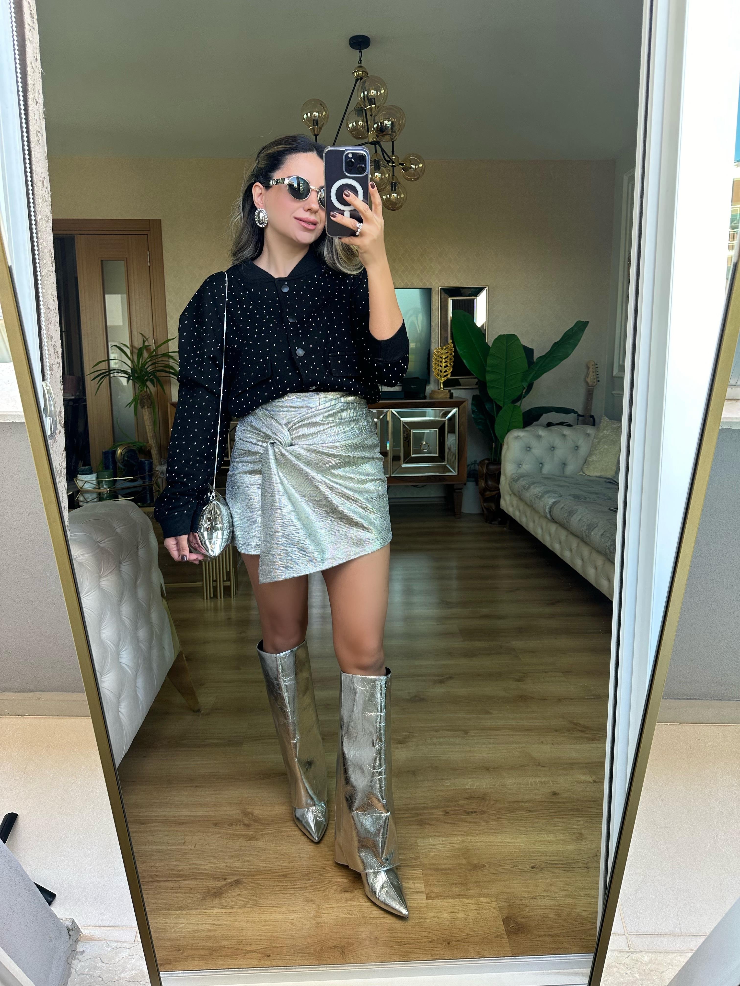 8876 Düğümlü Gümüş Etek