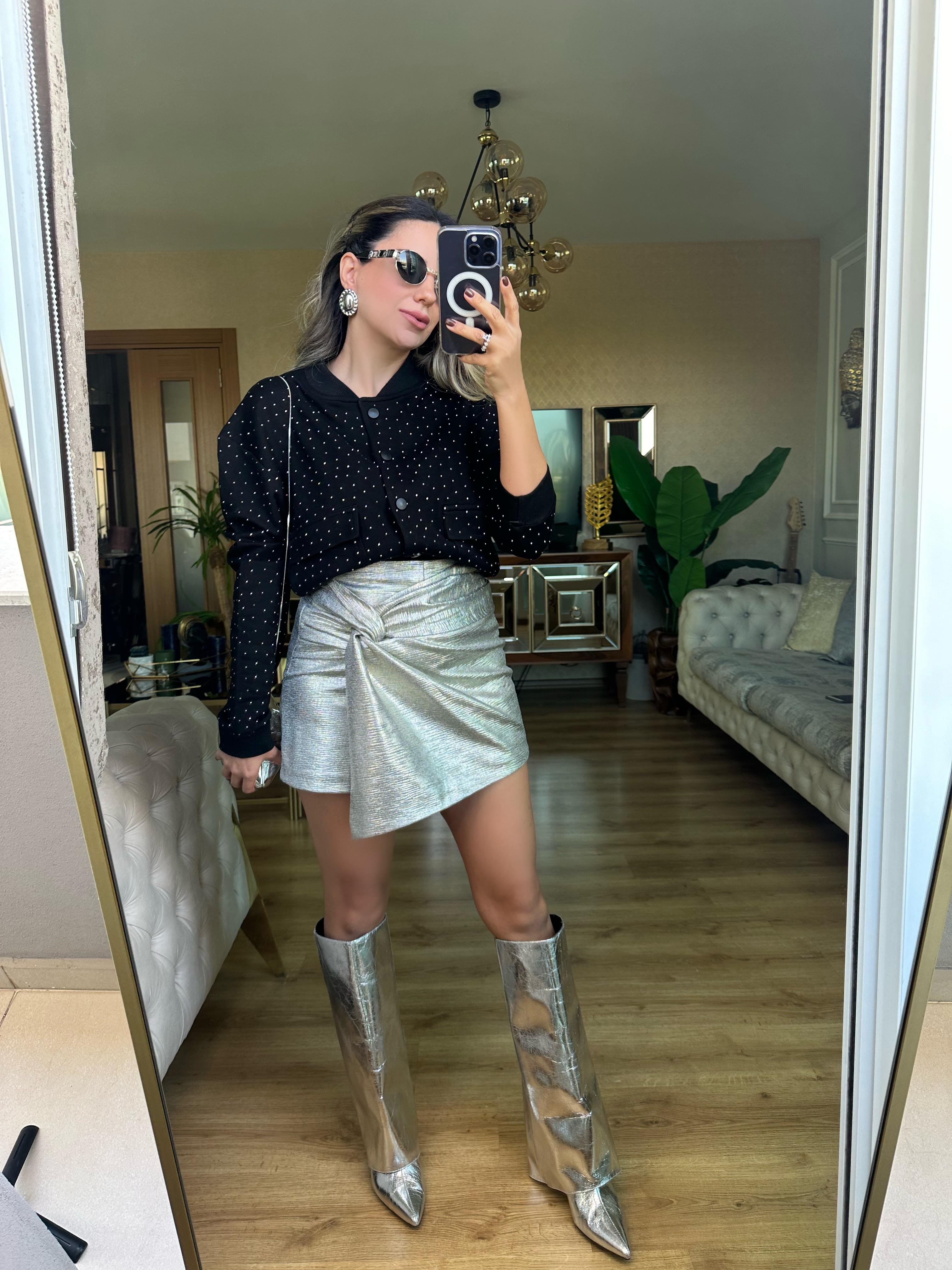 8876 Düğümlü Gümüş Etek