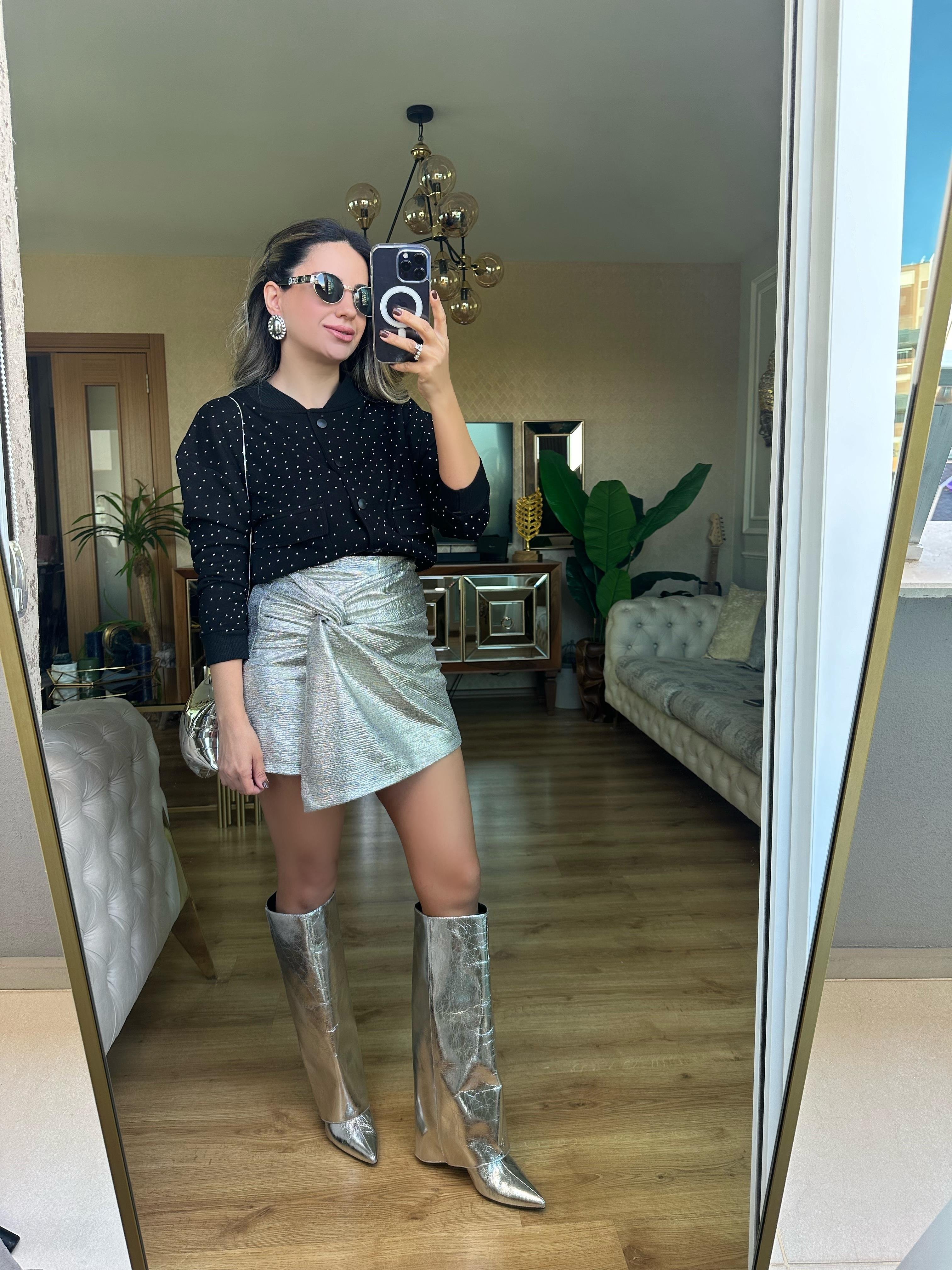 8876 Düğümlü Gümüş Etek