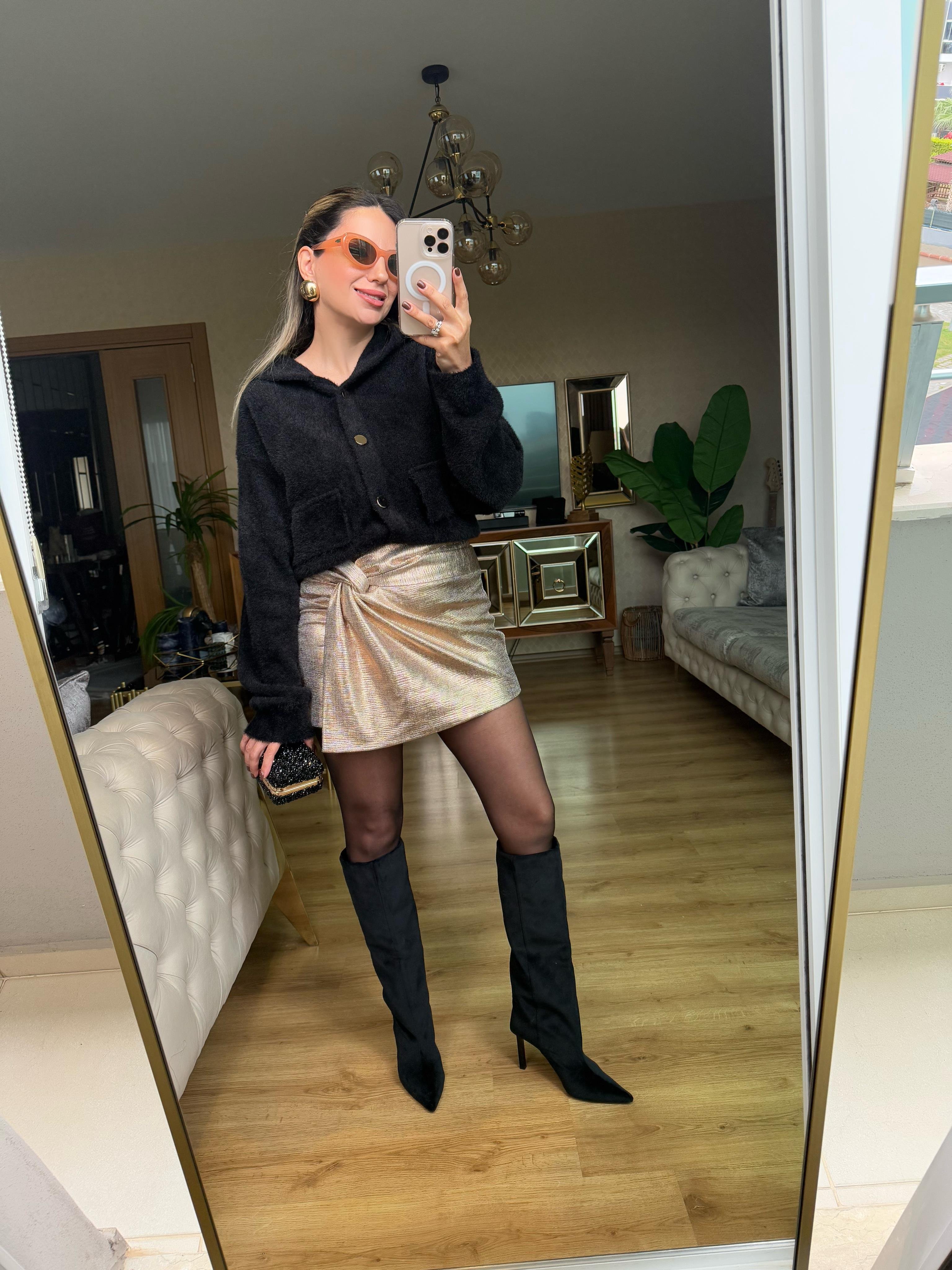 8876 Düğümlü Şort  Etek