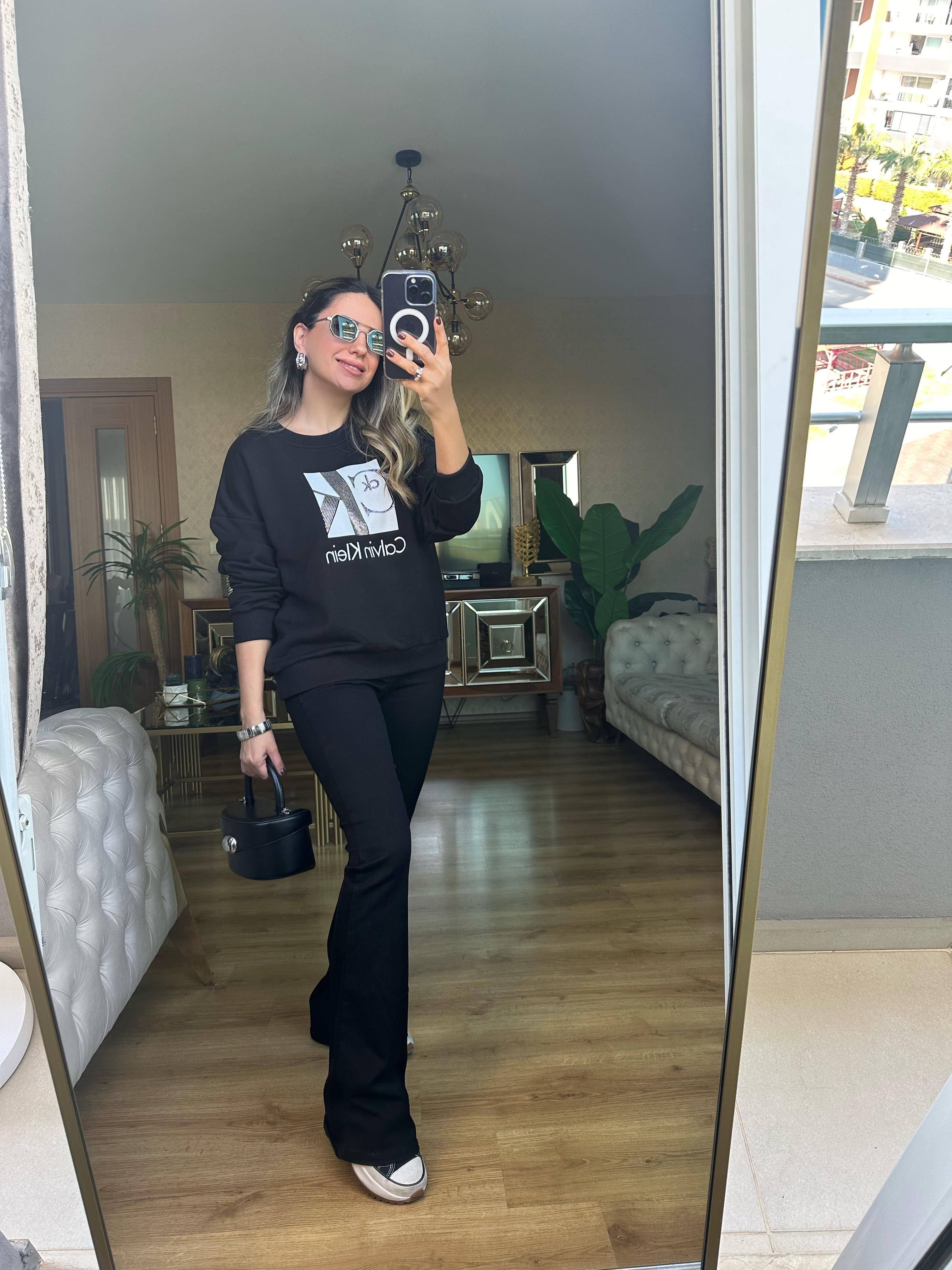 8878 Ck Taşlı Sweatshirt