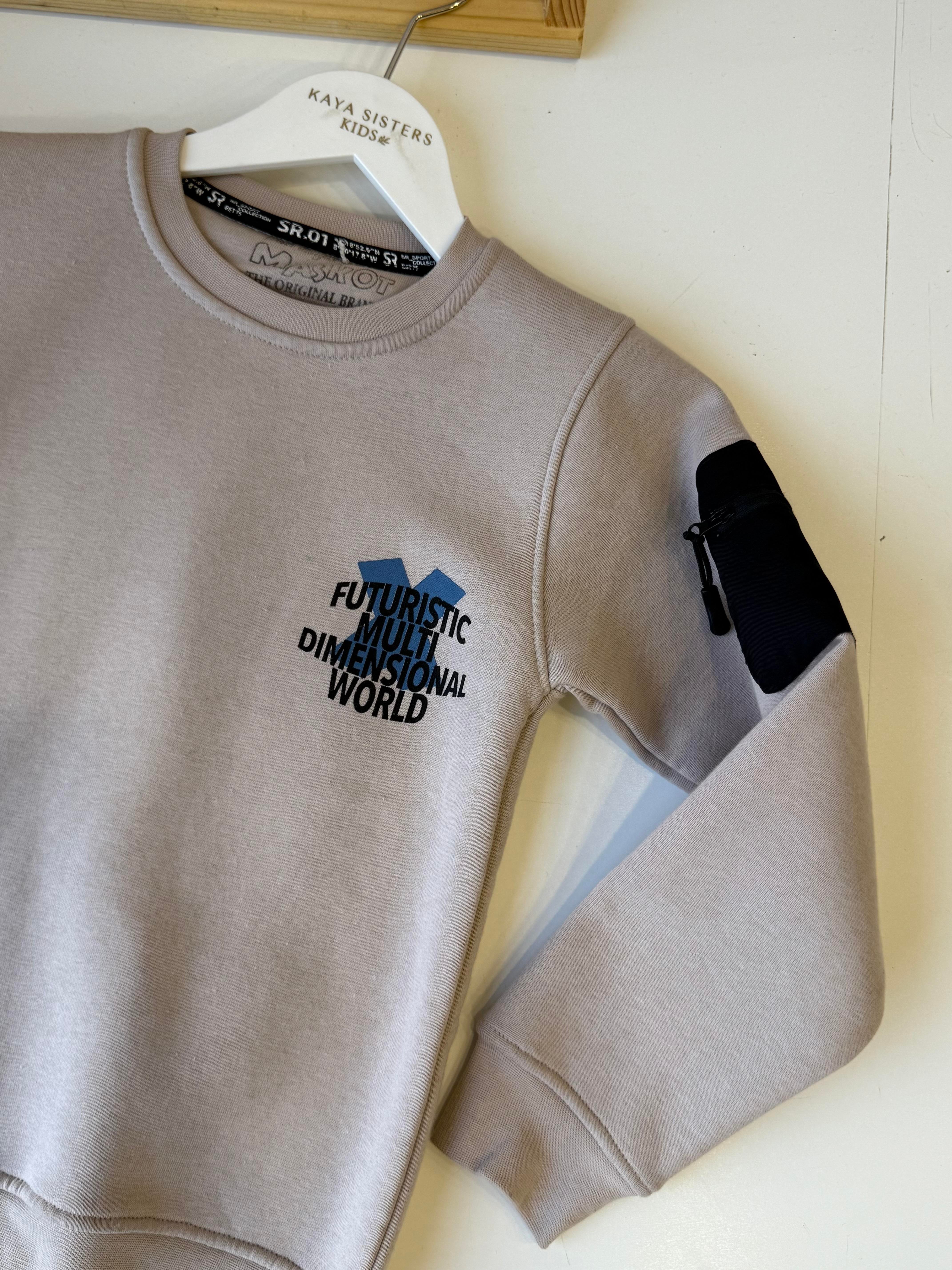 8898 Kids Futuristic Baskılı Sweatshirt 7-10 Yaş