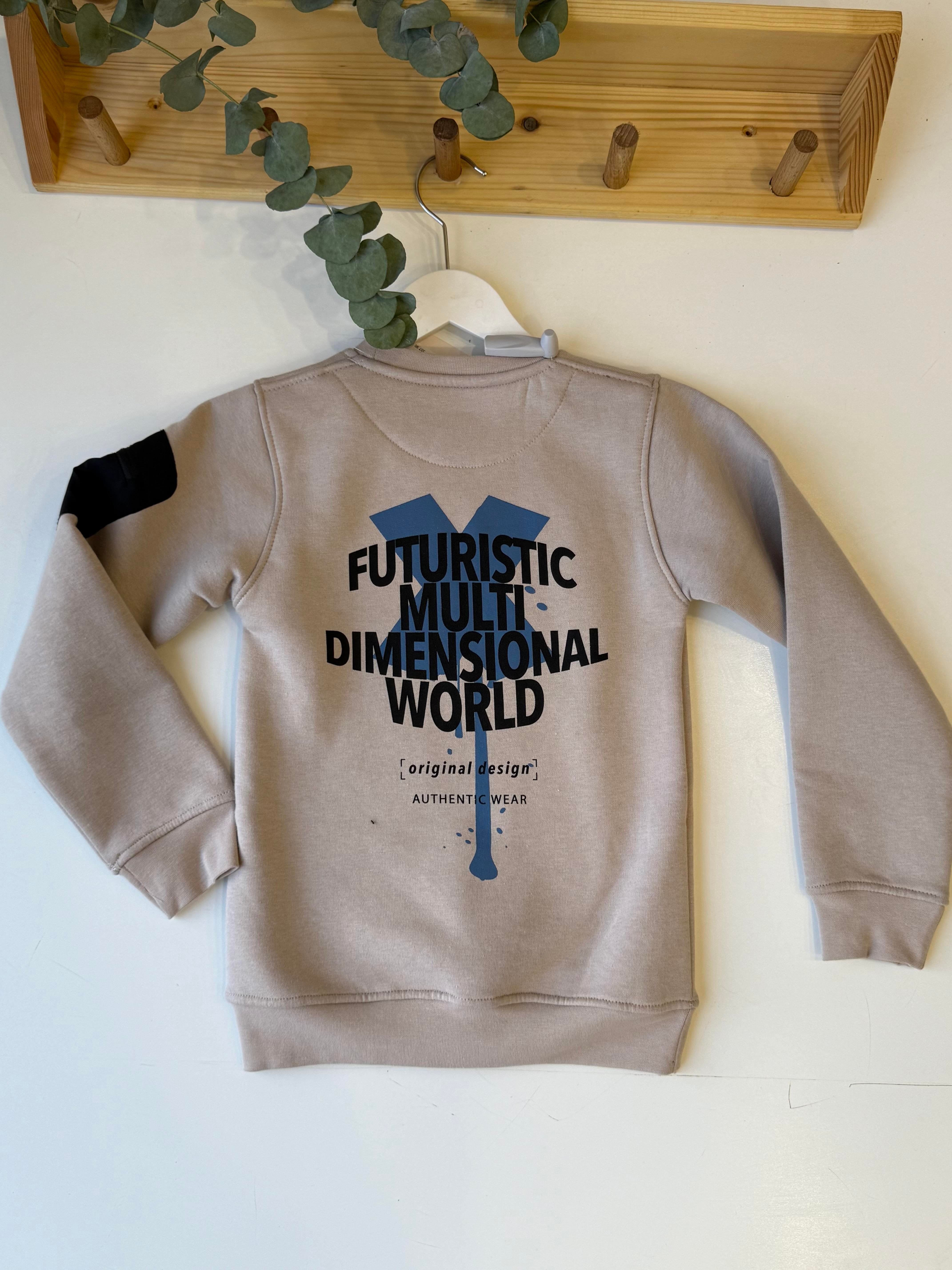8898 Kids Futuristic Baskılı Sweatshirt 7-10 Yaş