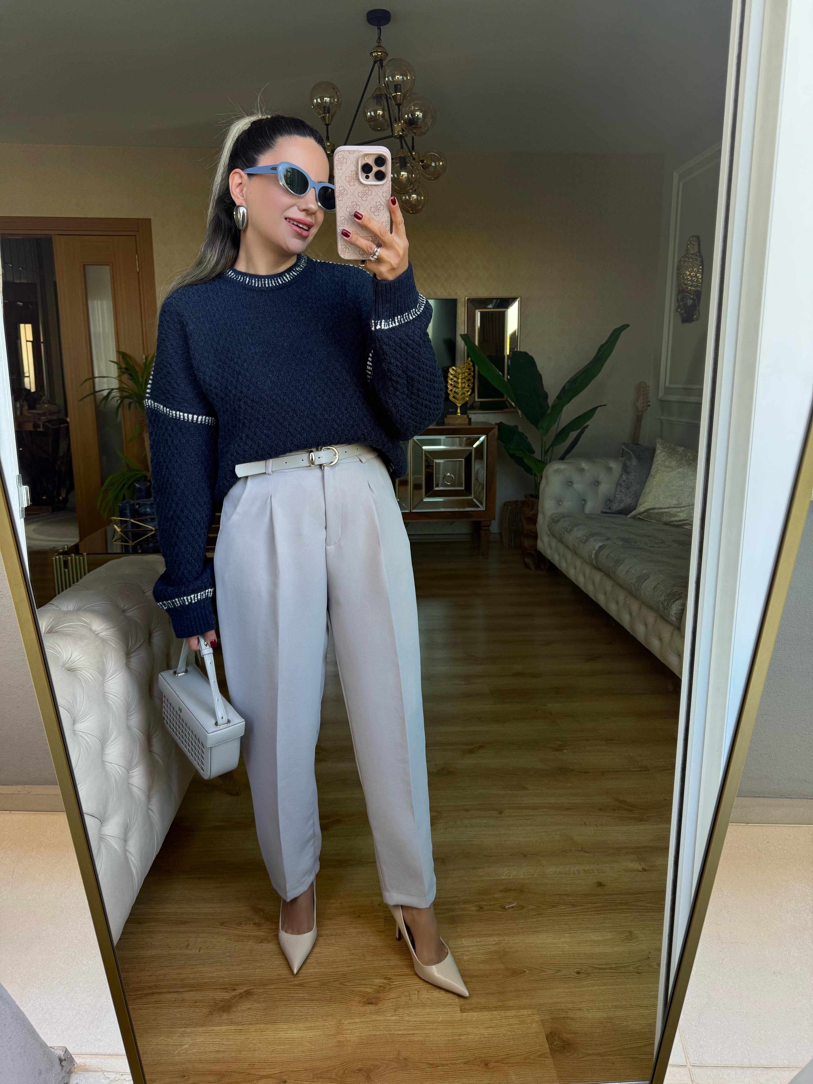 8919 Kemerli Pantolon New