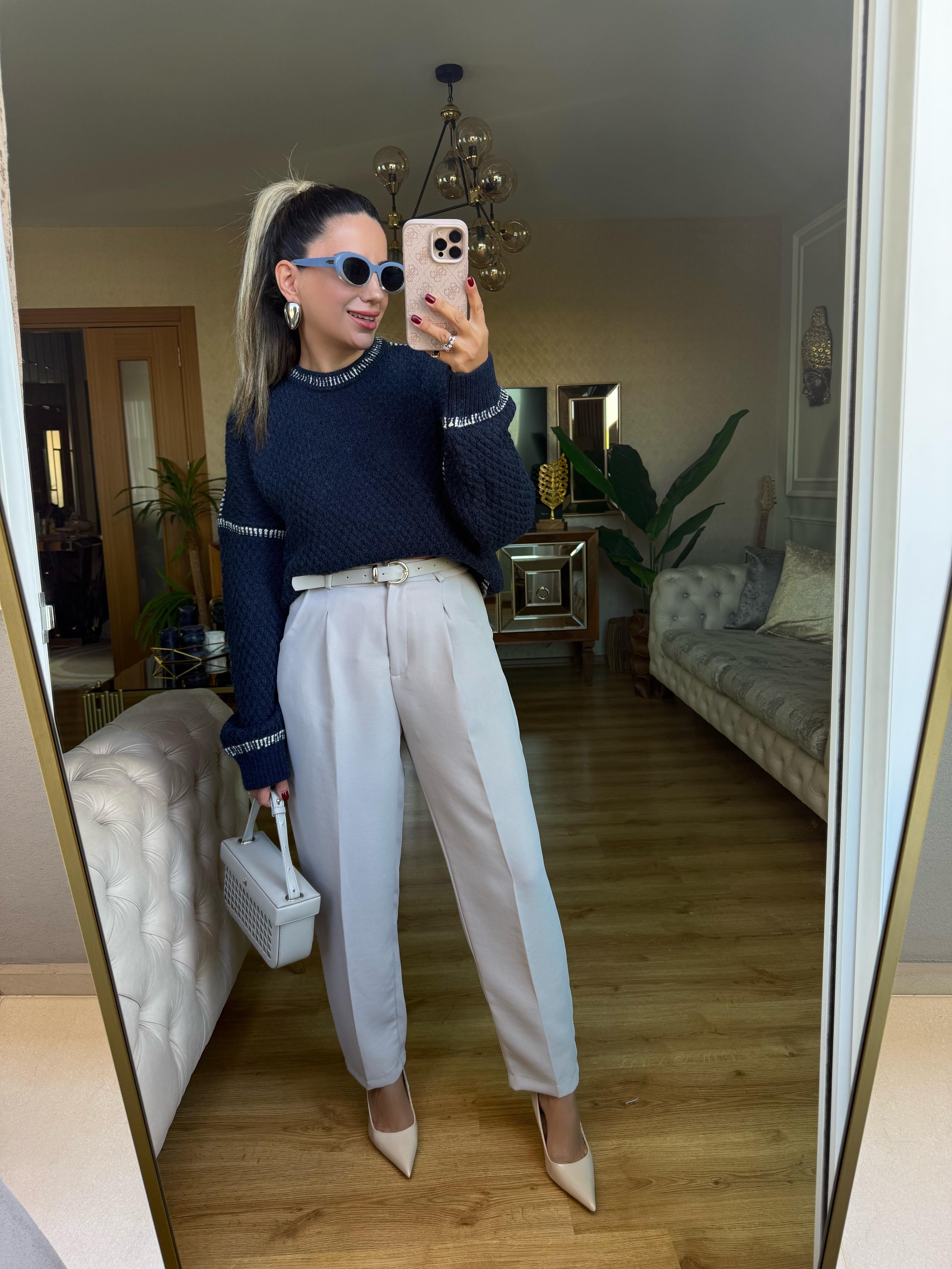 8919 Kemerli Pantolon New