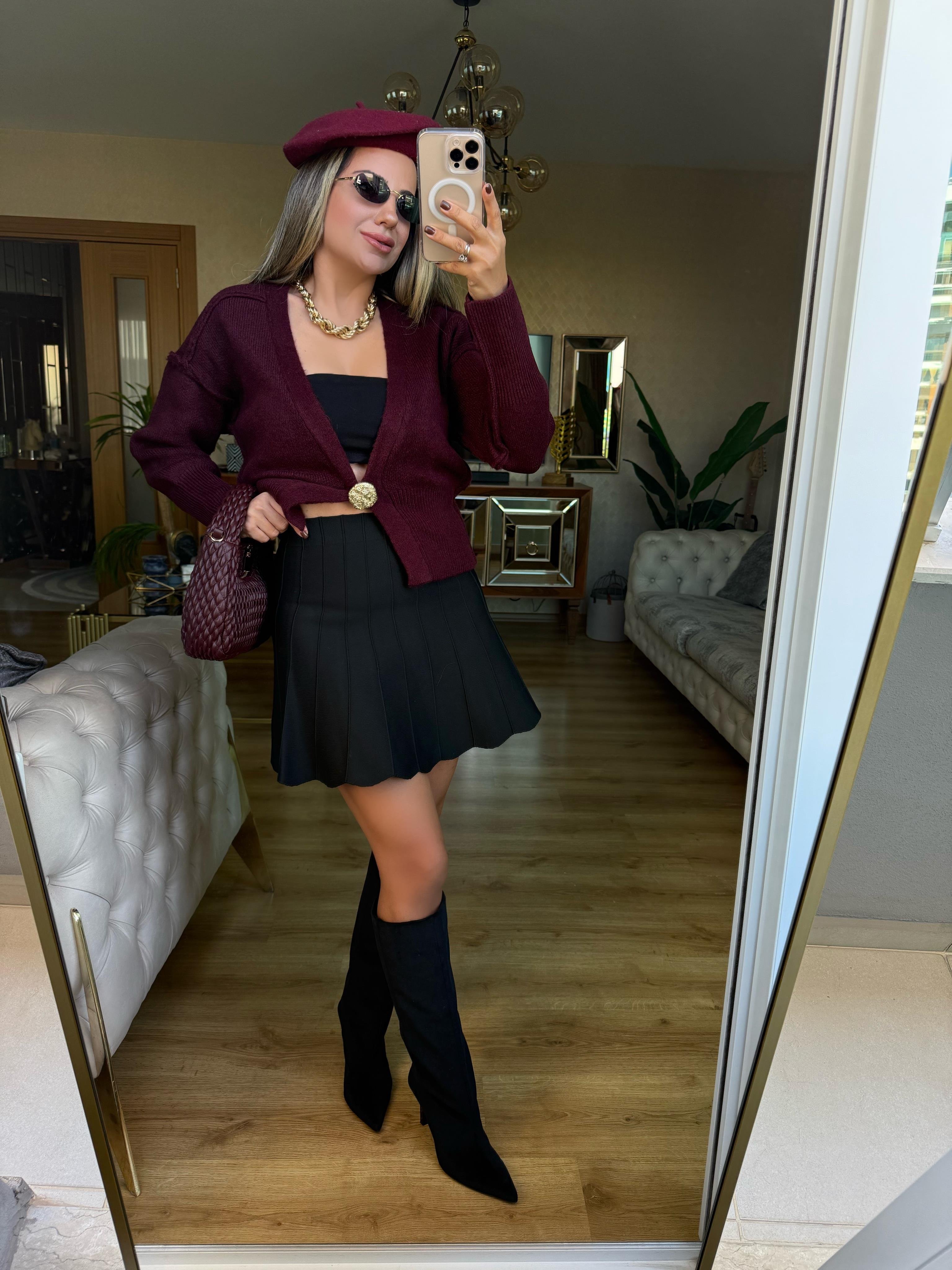 8926 Pliseli Triko Etek