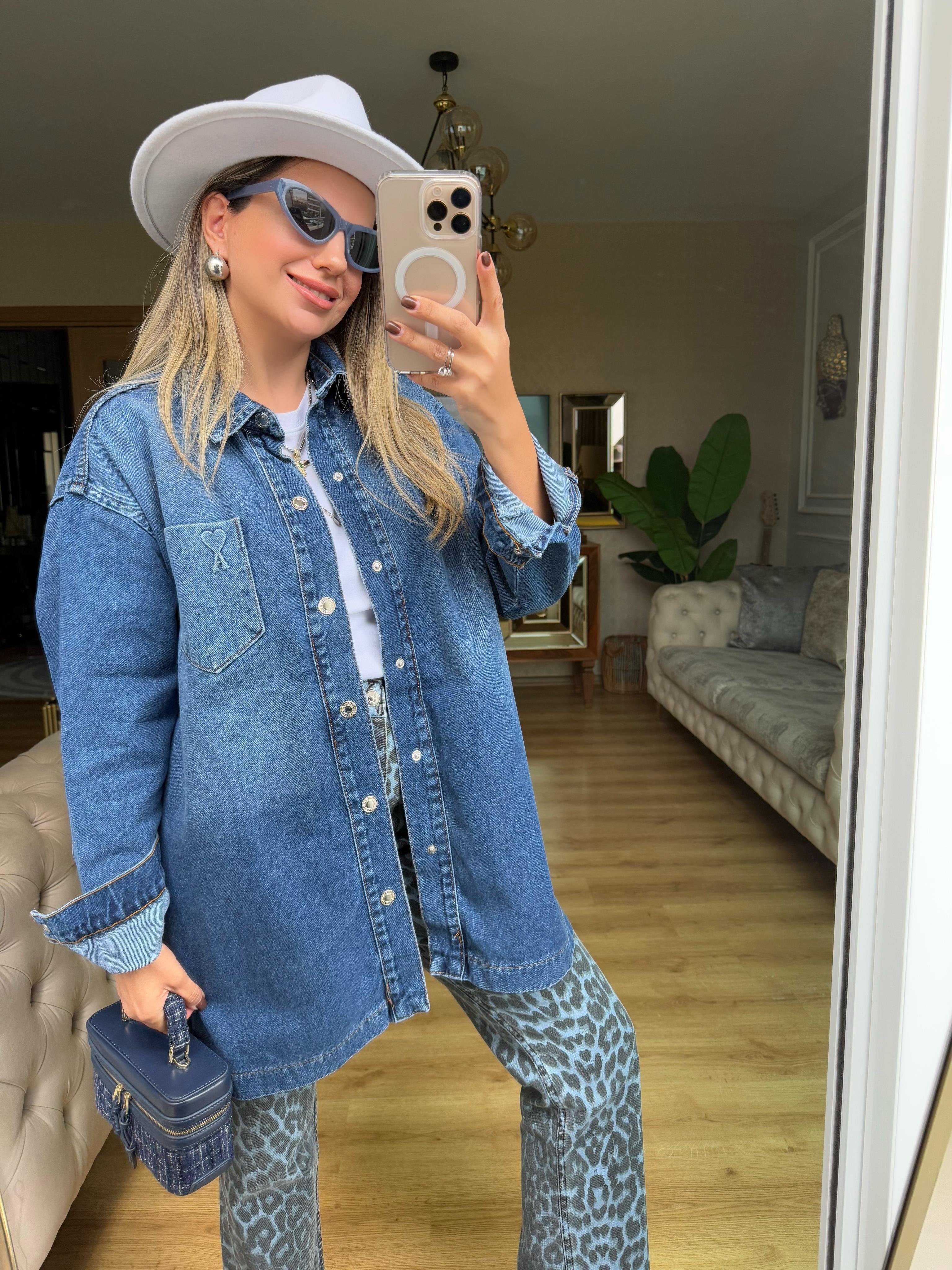 8946 Orj Marka Denim Gömlek