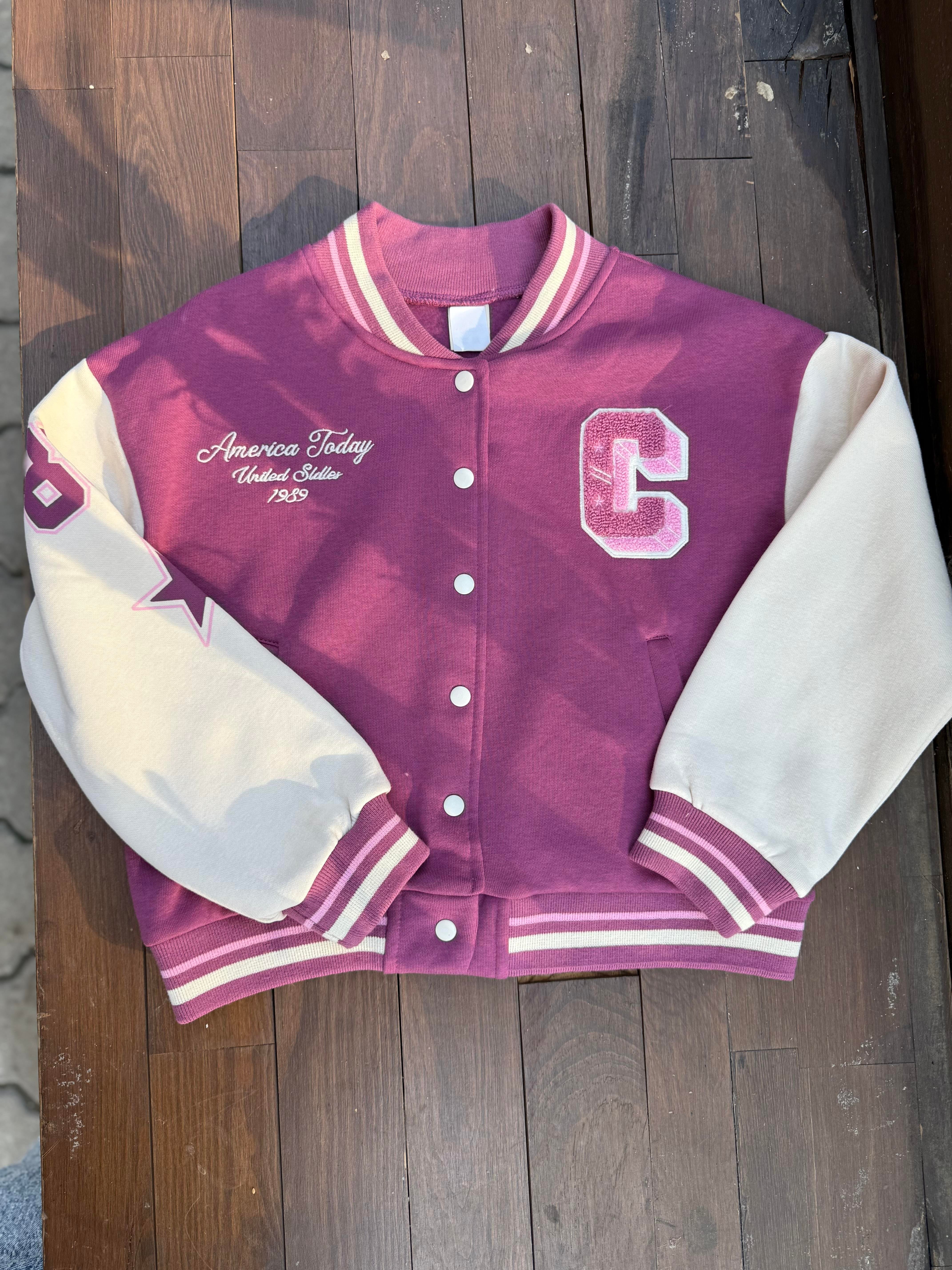 8964 Kids C Süzene Nakışlı Kız Çocuk Kolej Ceket 9-12 Yaş