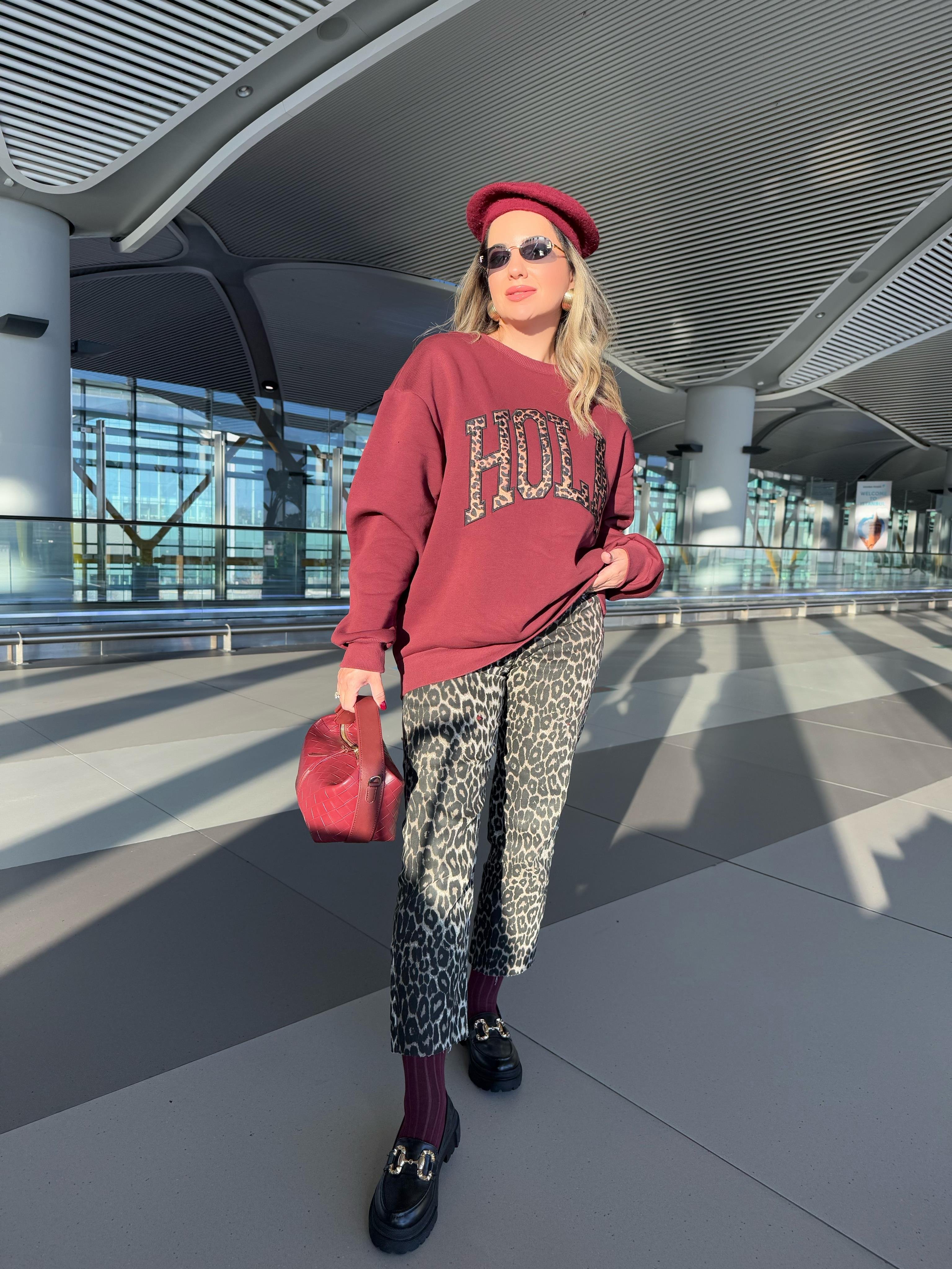 9001 Hola Baskılı Sweatshirt