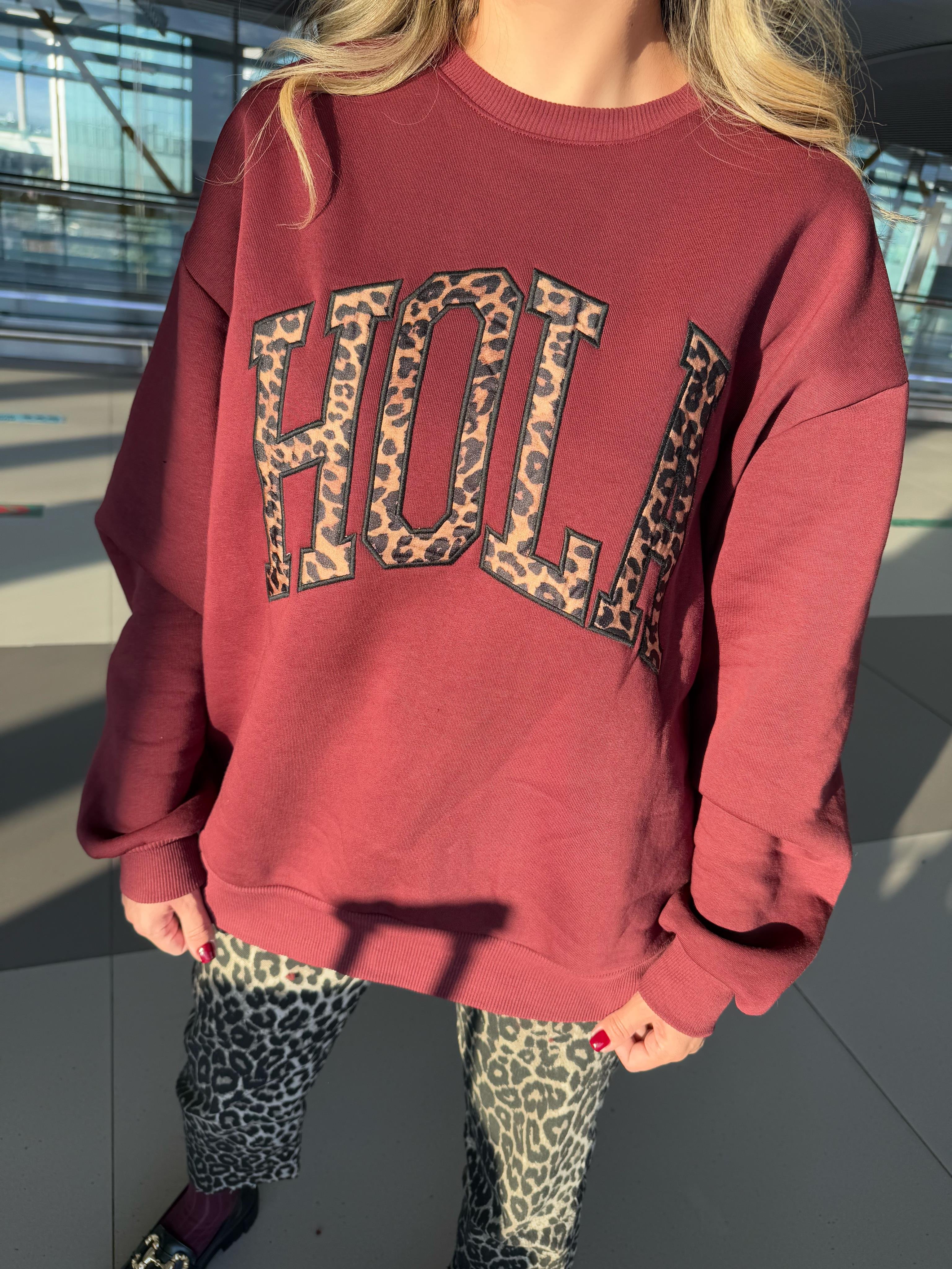 9001 Hola Baskılı Sweatshirt