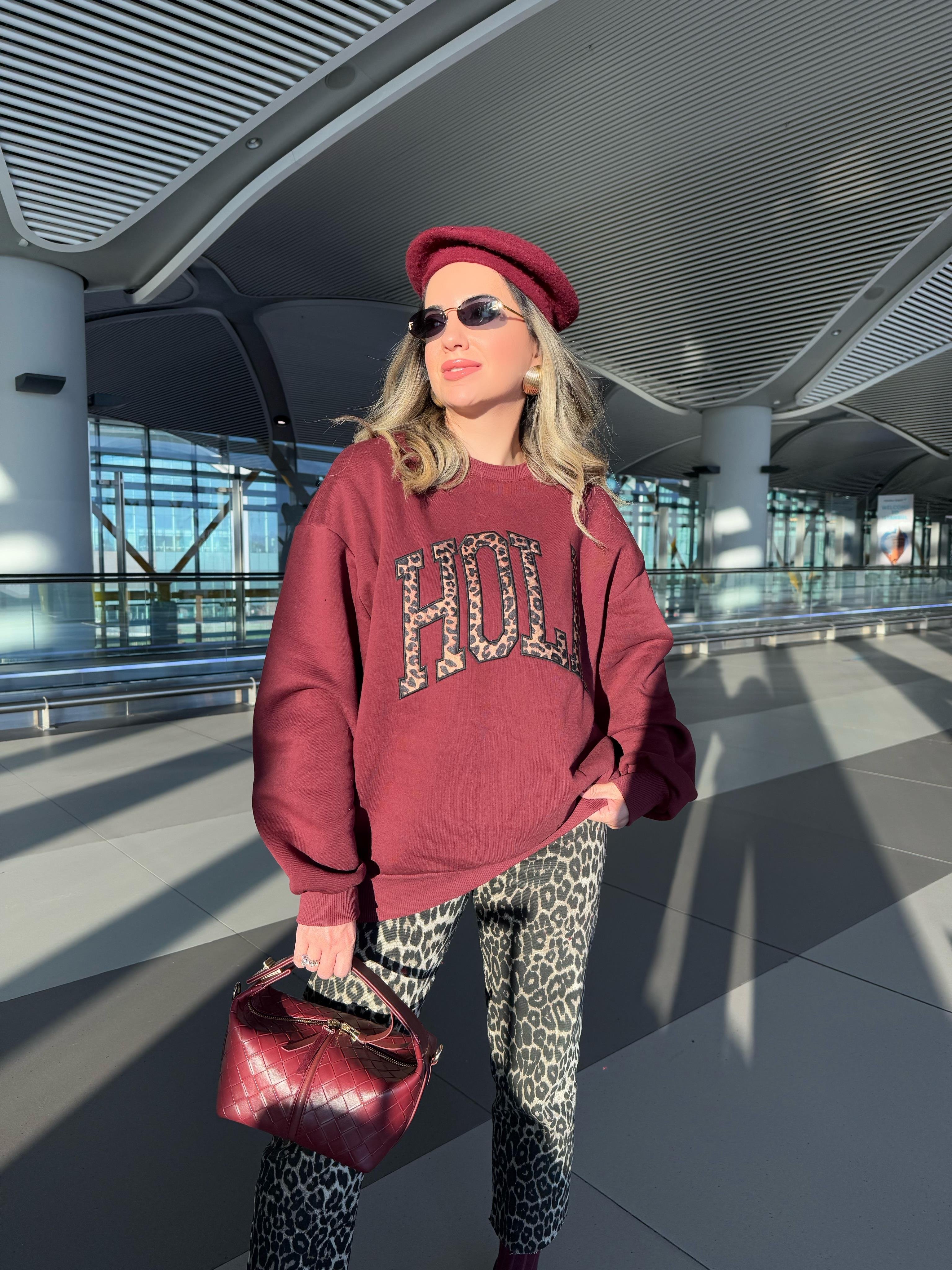 9001 Hola Baskılı Sweatshirt