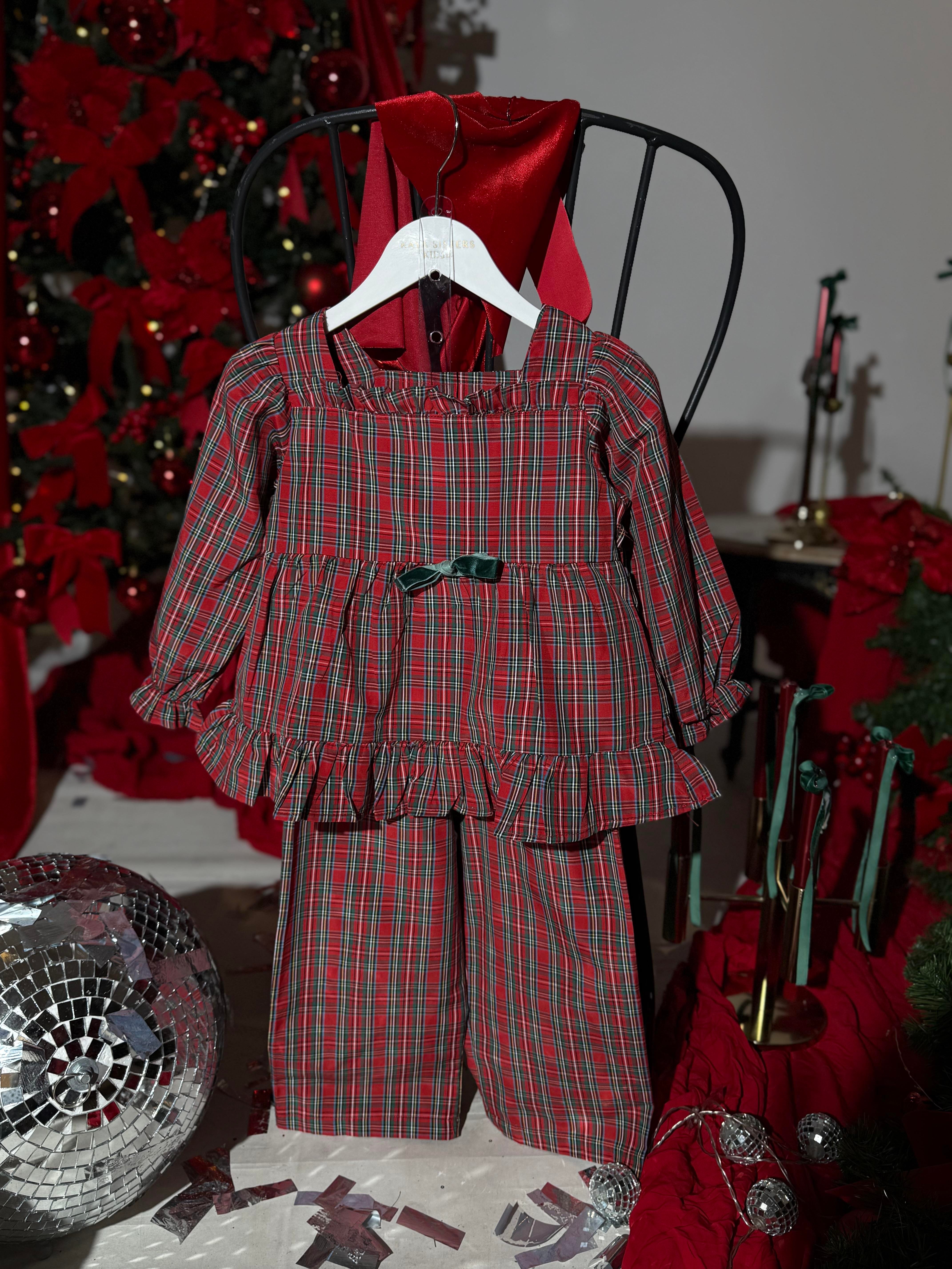 9004 Kids Ekose Kız Pijama Takım 2-3/10-11 Yaş