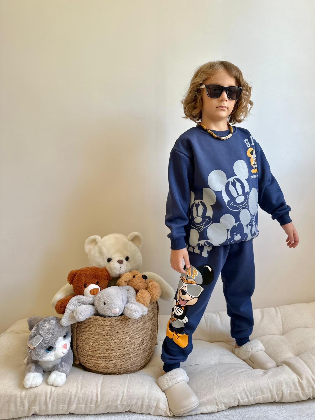 9127 Kids Gap Mickey Baskılı Takım 3-4/9-10 Yaş