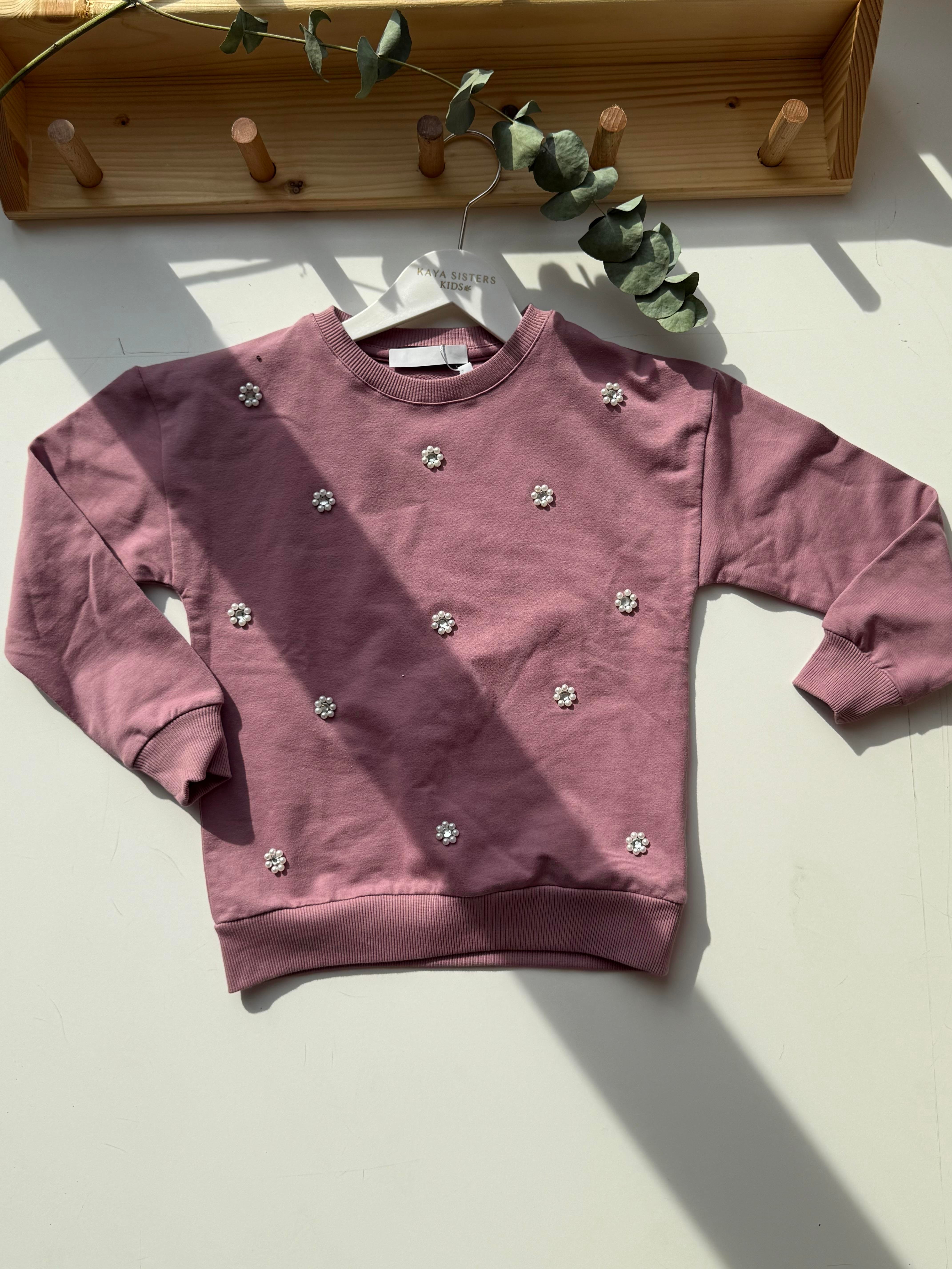 9130 Kids İncili Sweatshirt 5-6/13-14 Yaş