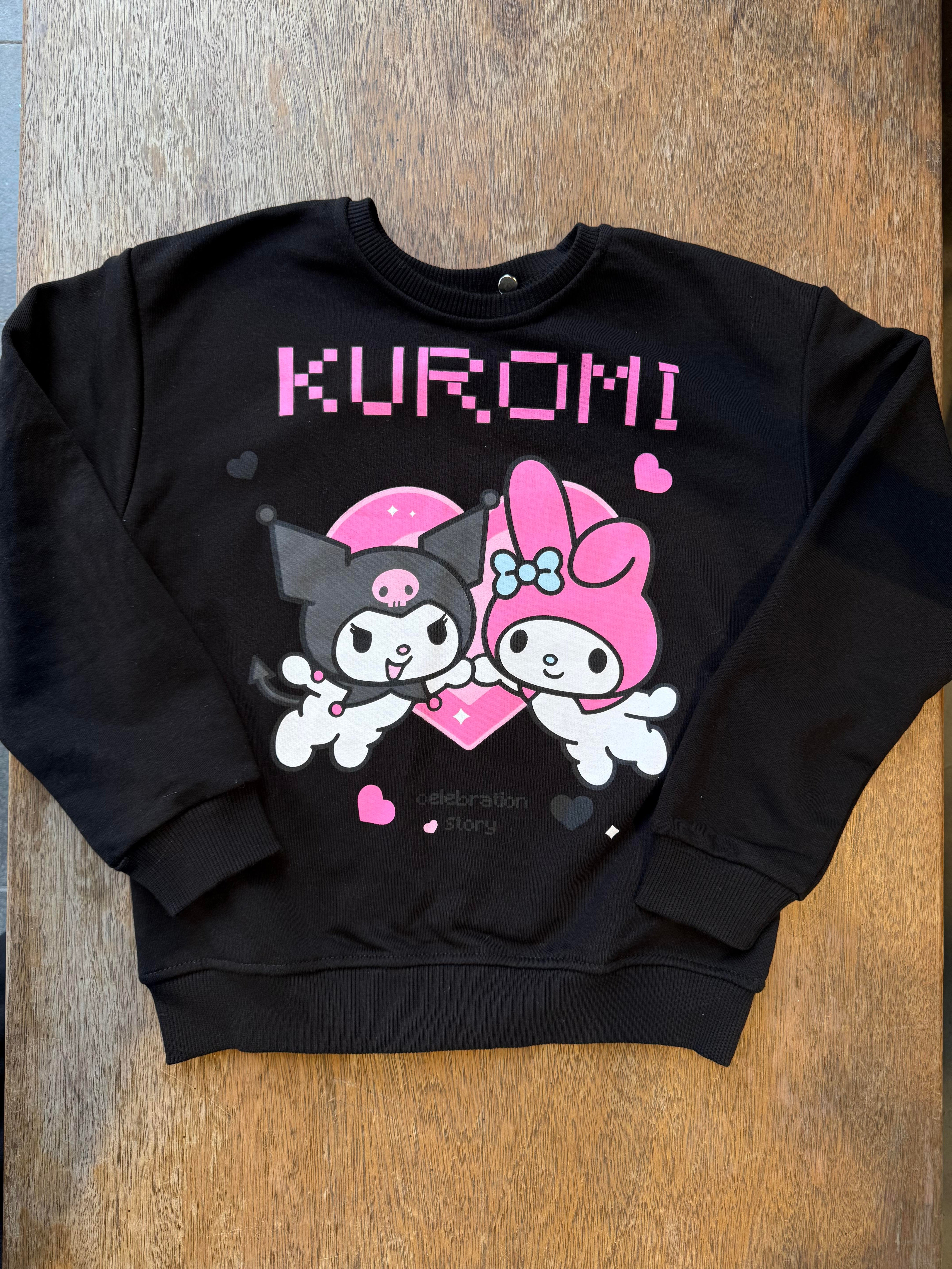 9140 Kids Kuromi Sweatshirt 5-6/13-14 Yaş