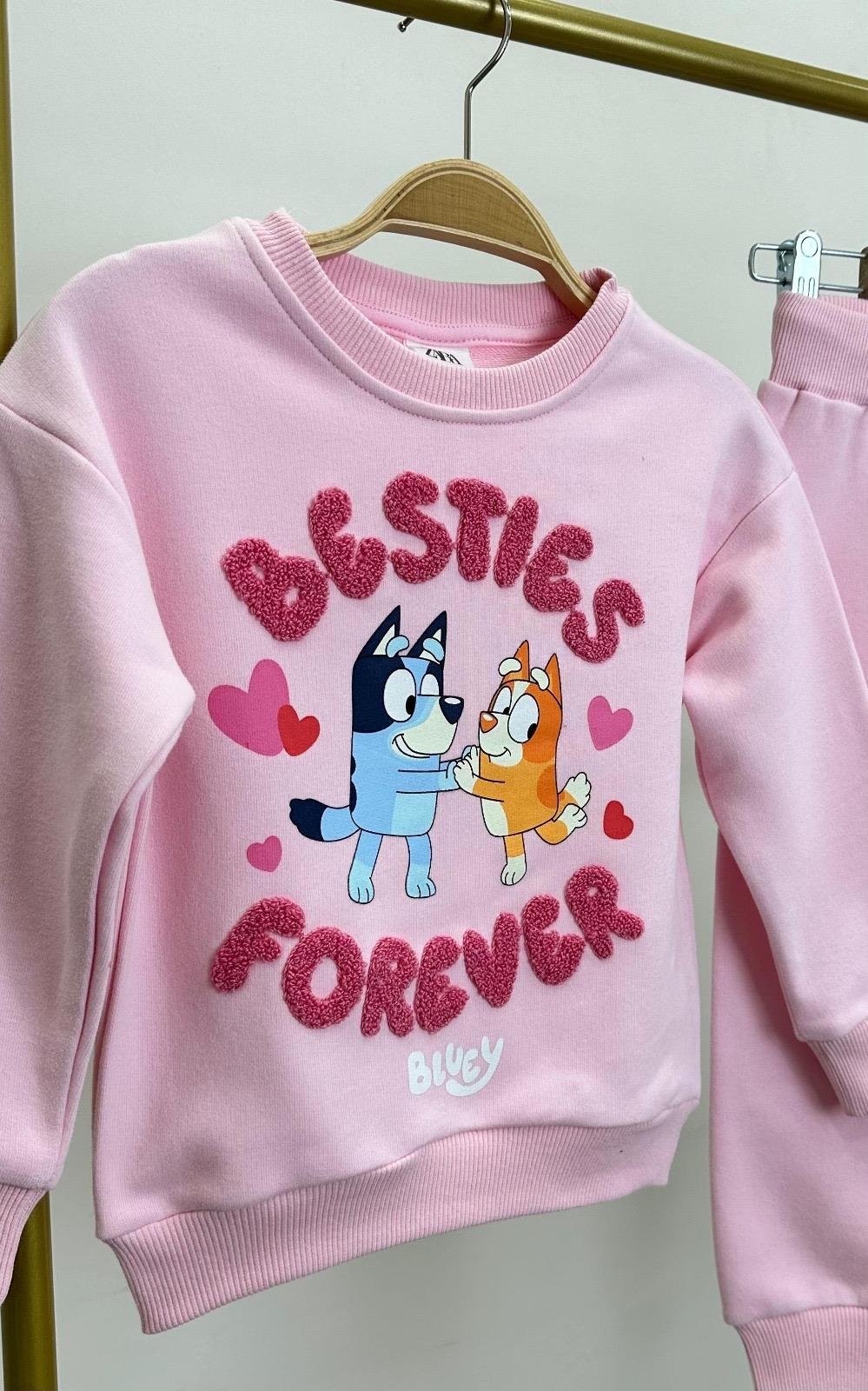 9143 Kids Pembe Bluey Süzeneli Takım 2-3/8 Yaş