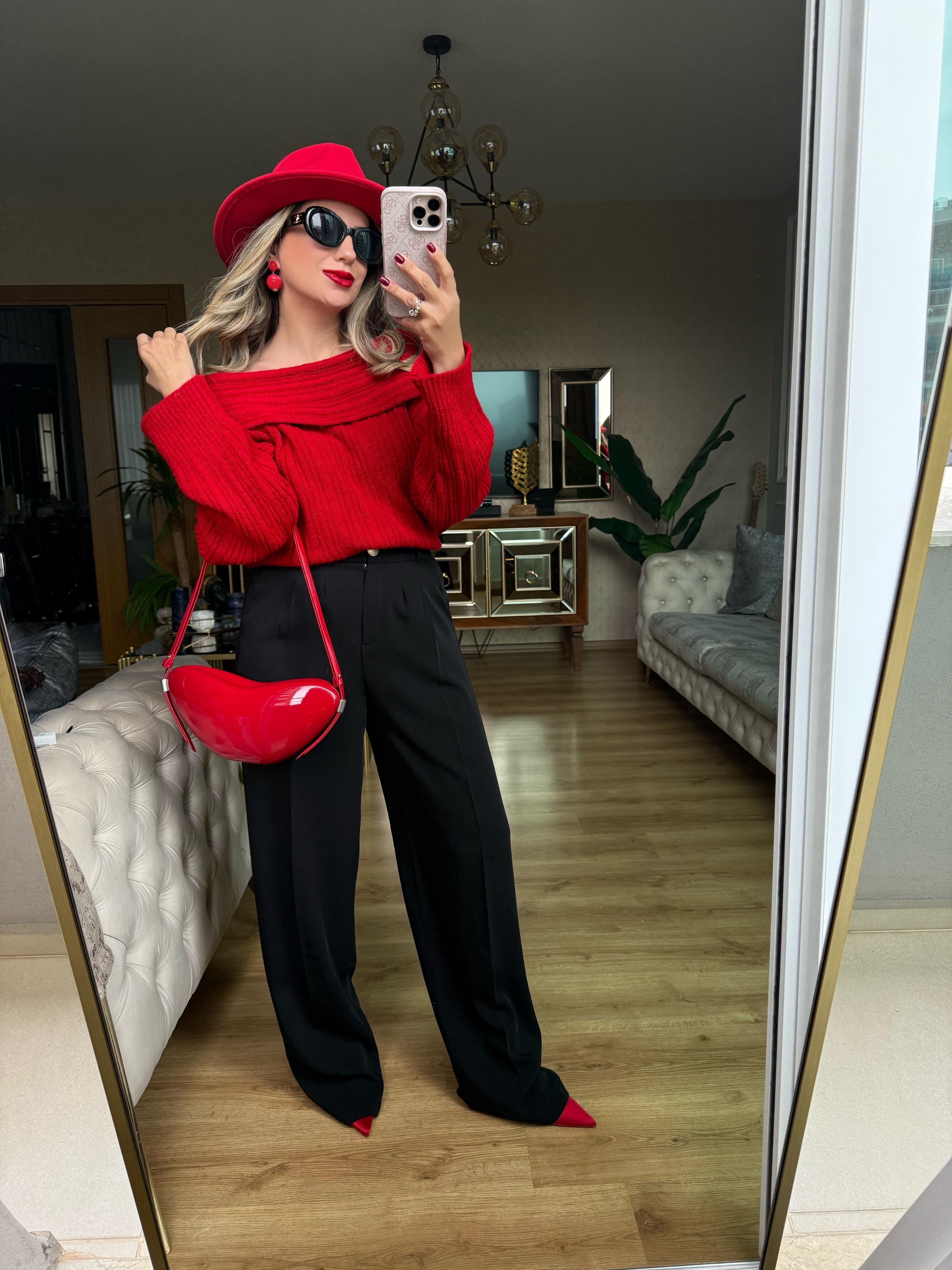 9166 Pileli Palazzo Pantolon