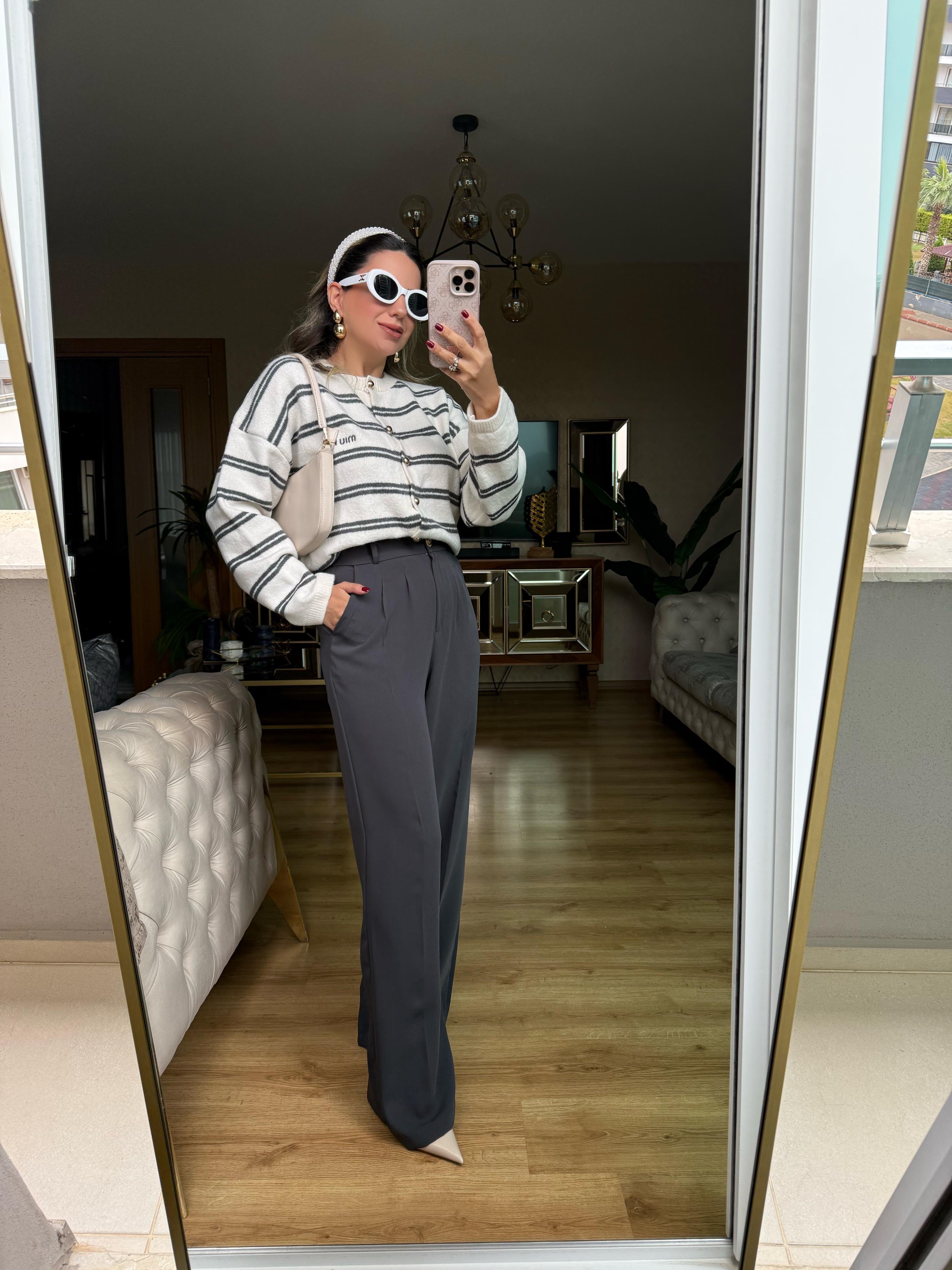 9166 Pileli Palazzo Pantolon