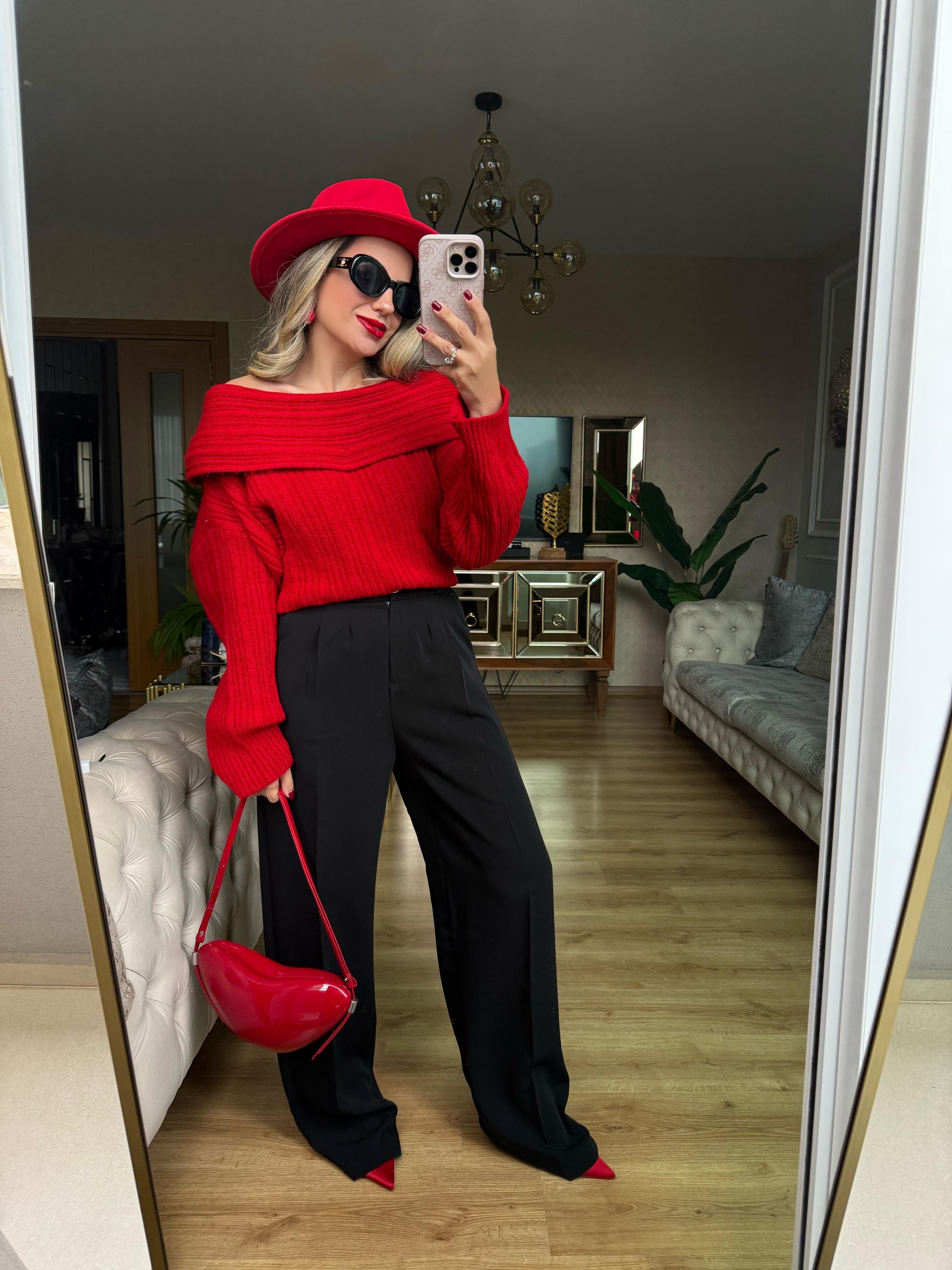 9166 Pileli Palazzo Pantolon