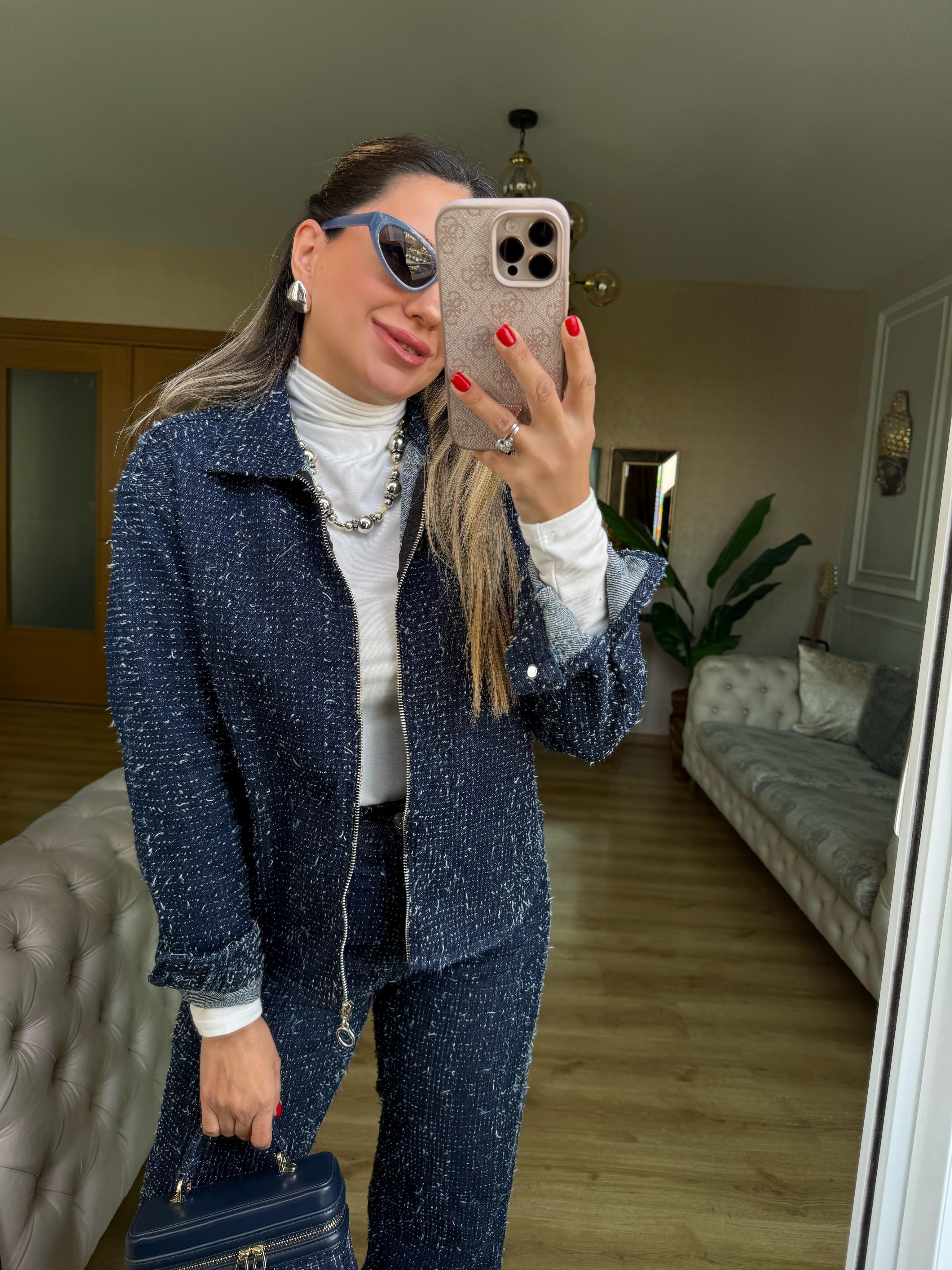 9197 Tırnaklı Kot Ceket