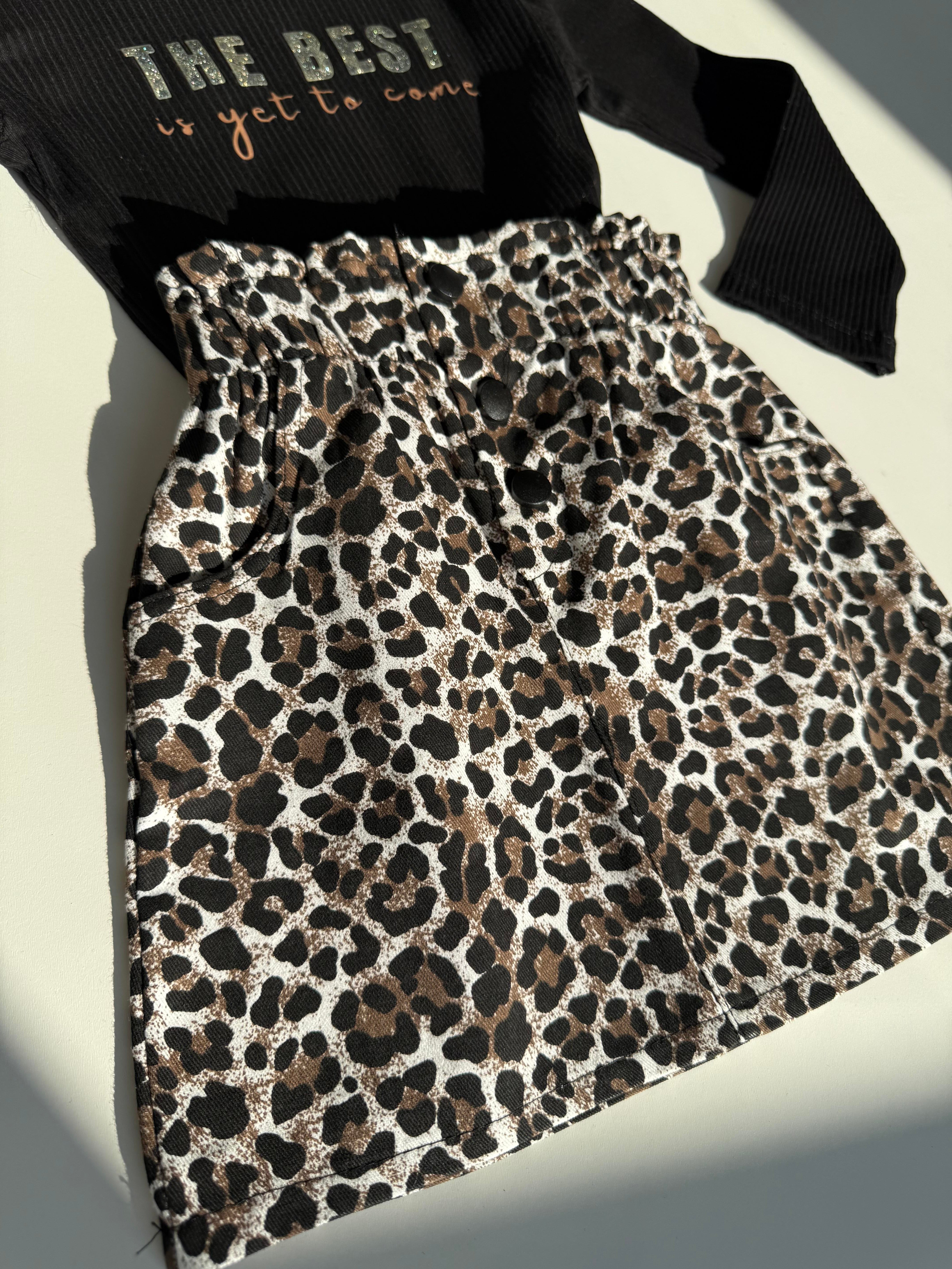 9286 Kids Leopar Etekli The Best Baskılı Takım 3-4/9-10 Yaş