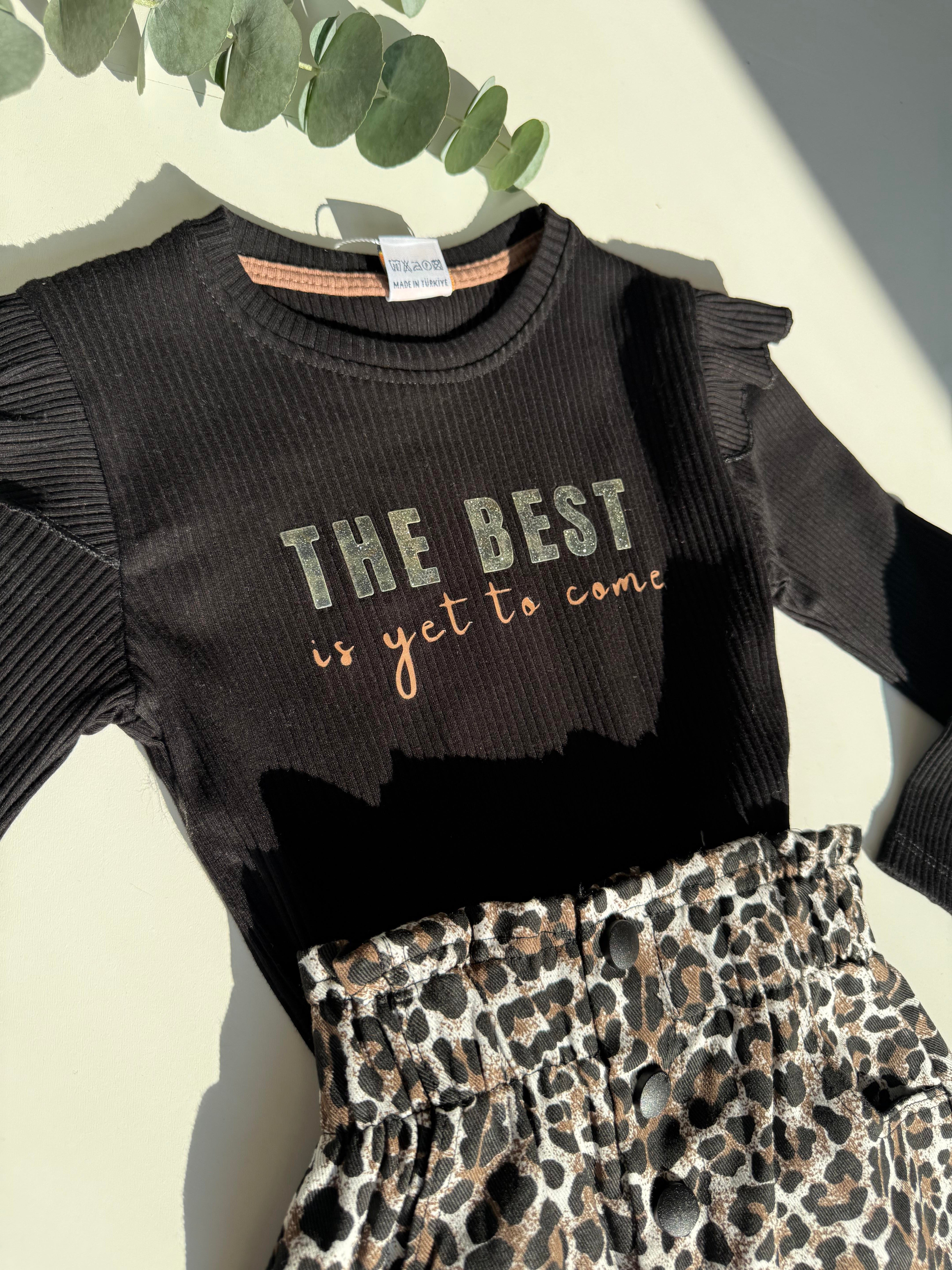 9286 Kids Leopar Etekli The Best Baskılı Takım 3-4/9-10 Yaş