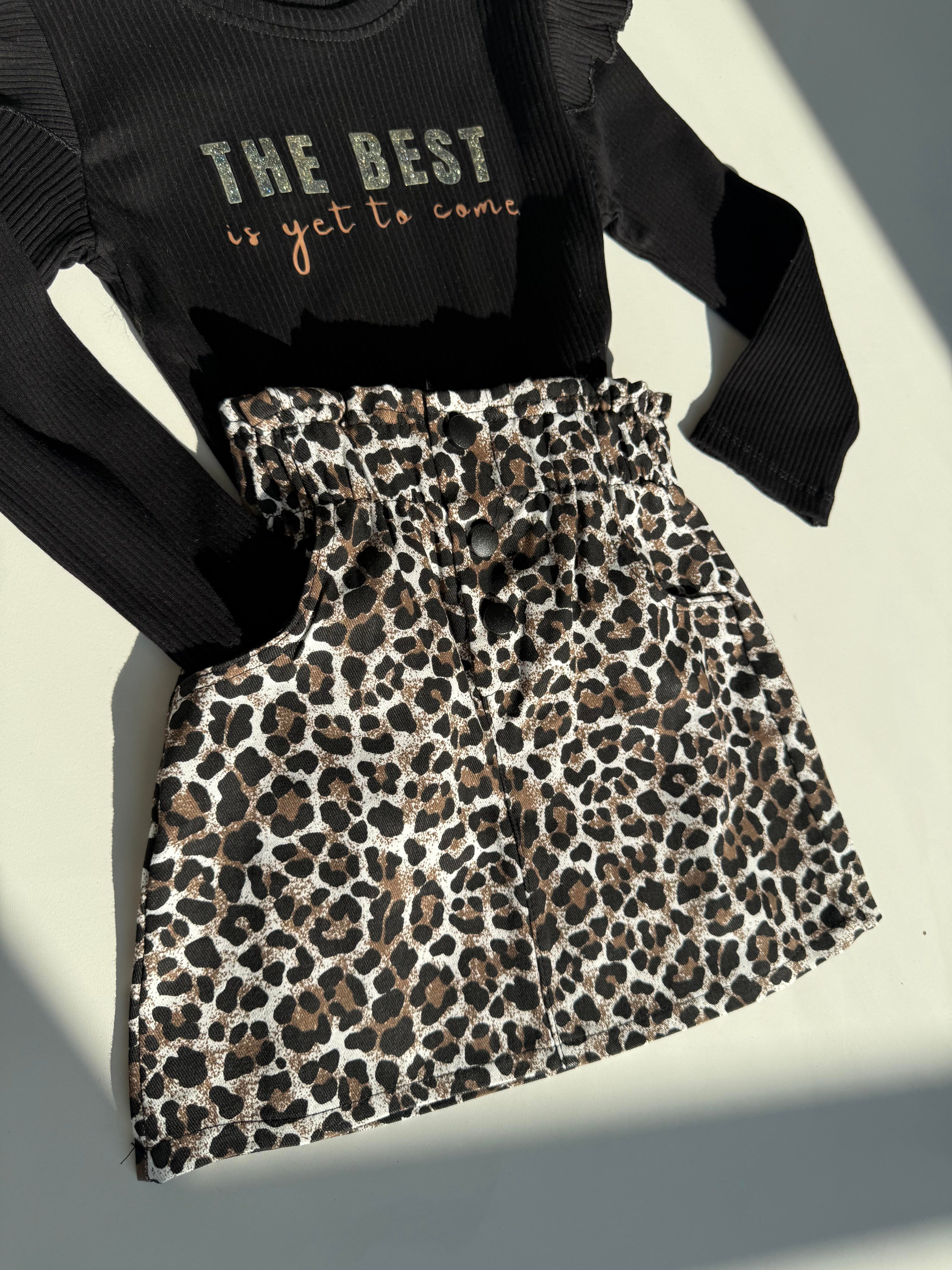 9286 Kids Leopar Etekli The Best Baskılı Takım 3-4/9-10 Yaş