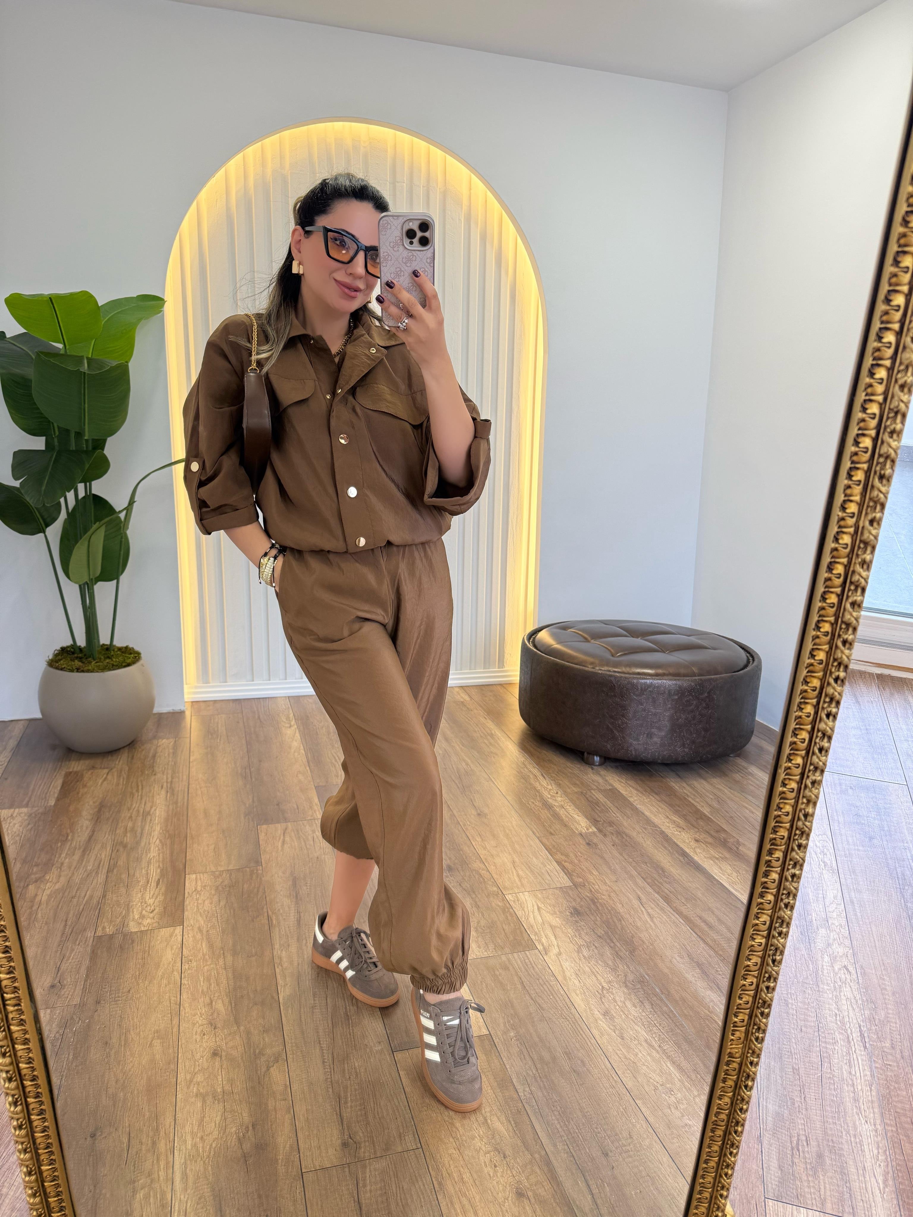9294 Gold Düğmeli Ceket Jogger Pantolon Takım