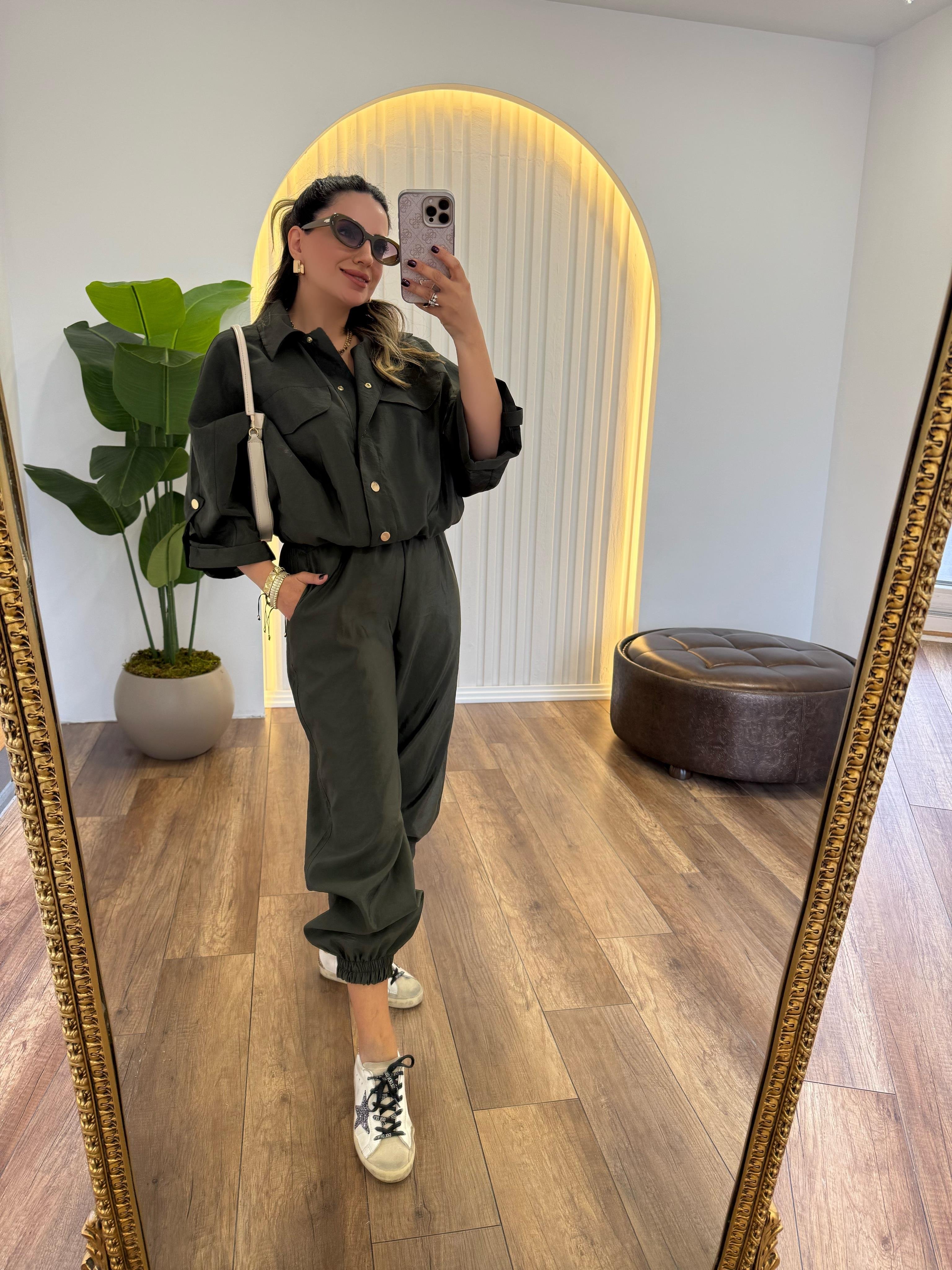 9294 Gold Düğmeli Ceket Jogger Pantolon Takım