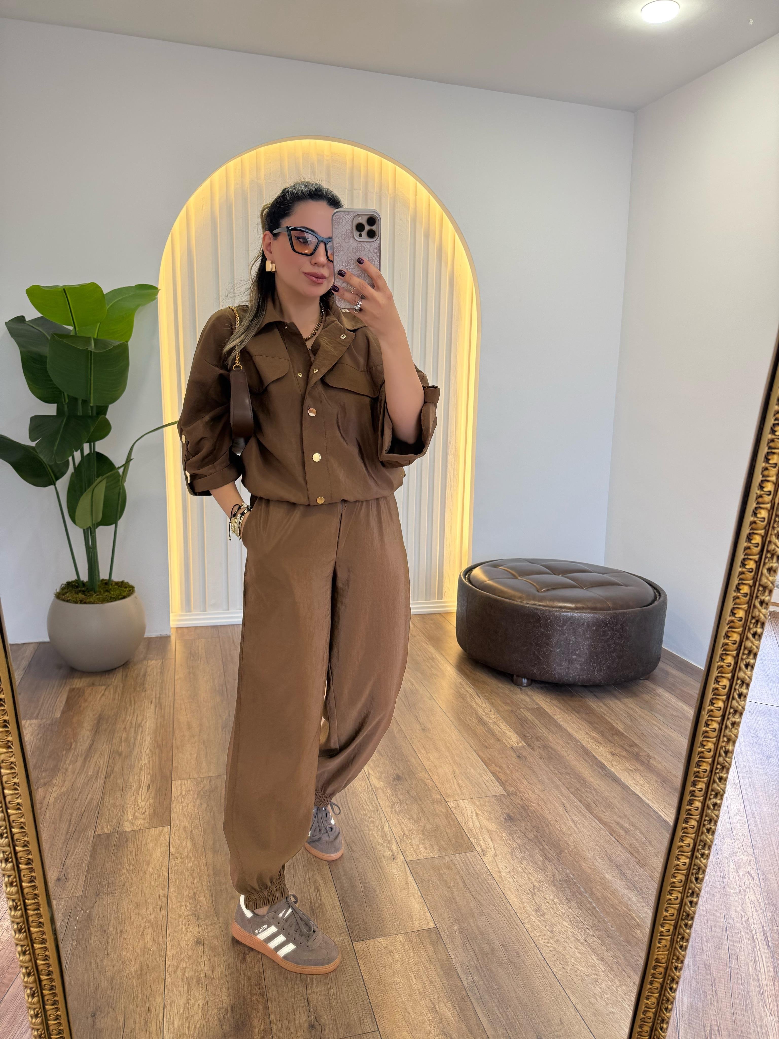 9294 Gold Düğmeli Ceket Jogger Pantolon Takım
